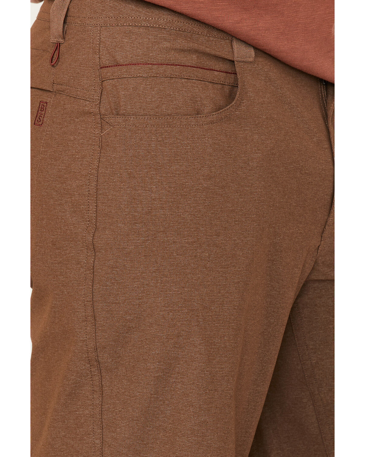 Brothers and Sons Men's Stretch Ripstop Brown Slim Straight Cargo Shorts