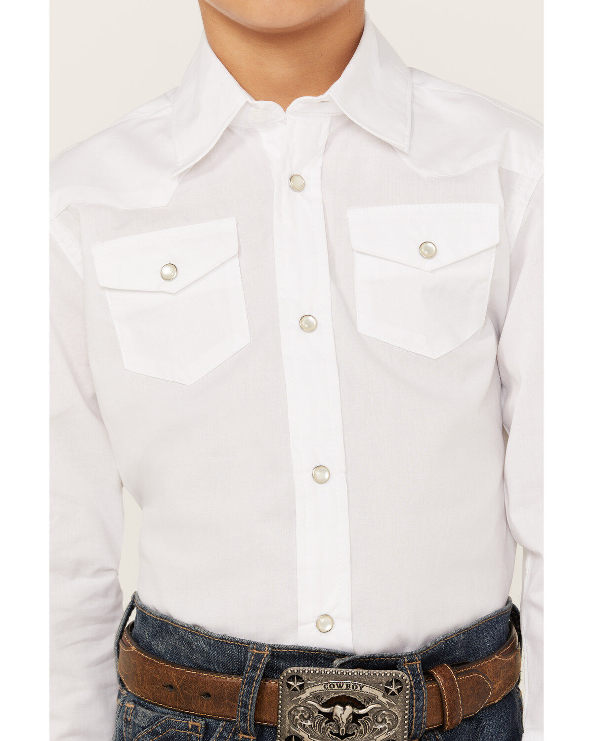 Wrangler Boy's Dress Western Solid Snap Shirt