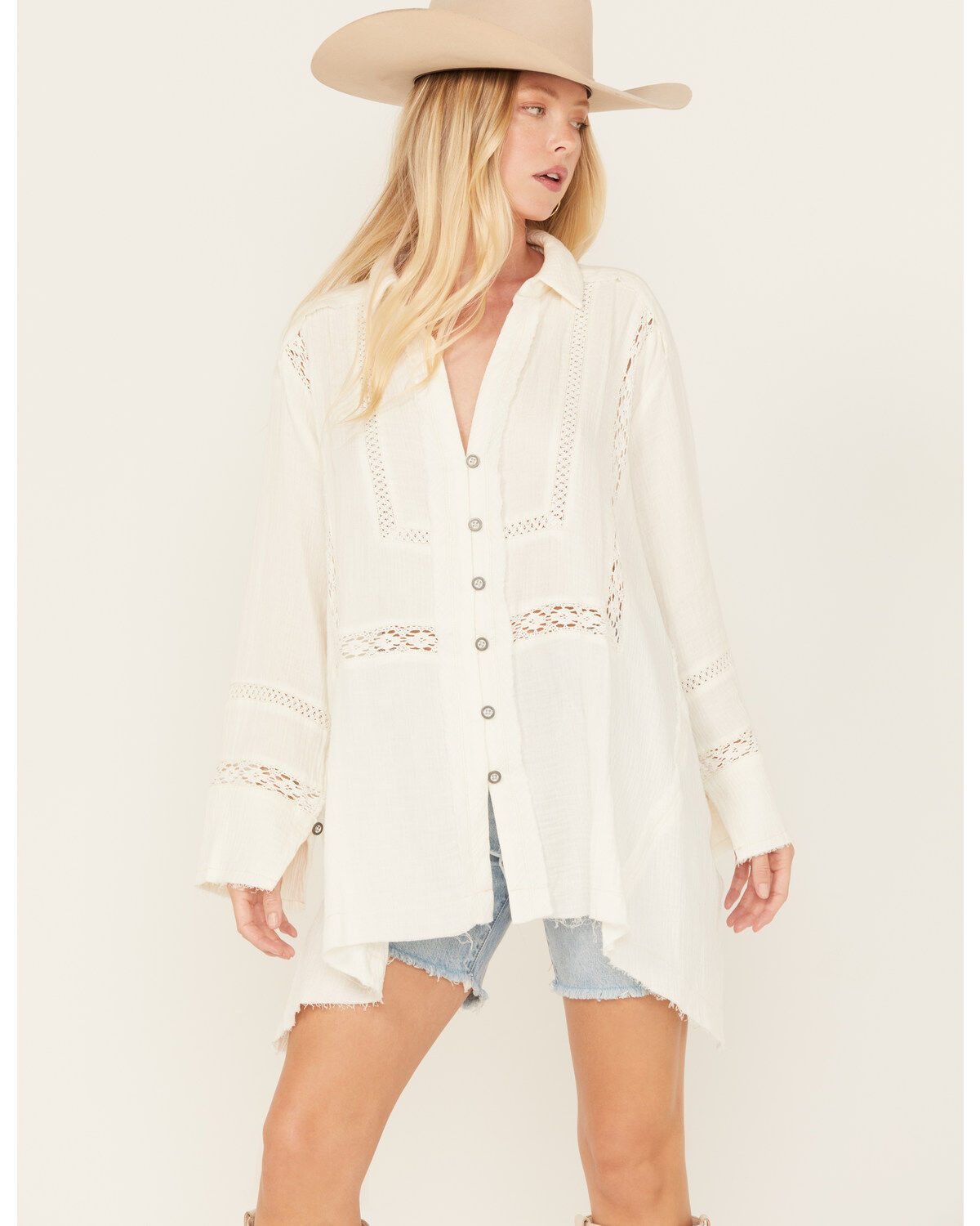 Free People Women's Ranch Wash Long Sleeve Top