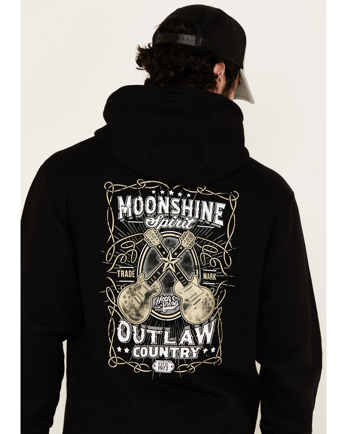 Moonshine Spirit Men's Guitar Logo Graphic Hooded Sweatshirt