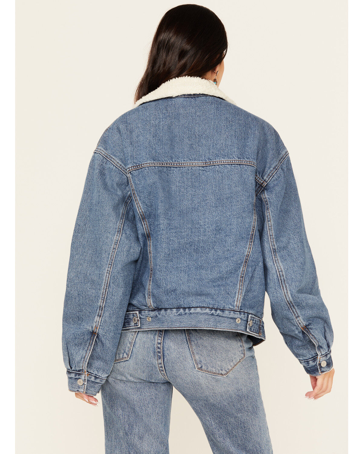Levi's Women's Medium Wash Sherpa Lined Trucker Denim Jacket