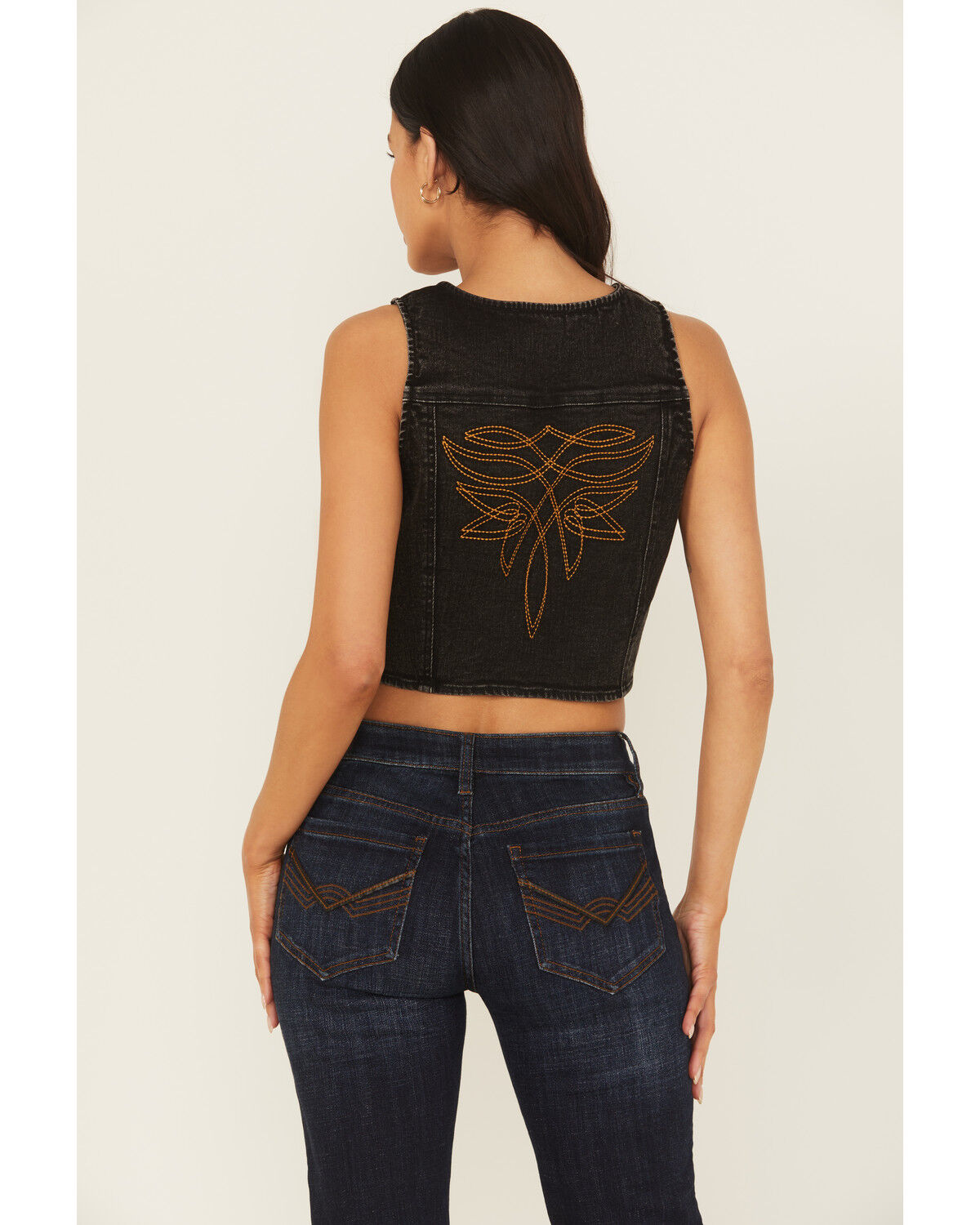 Blue B Women's Boot Barn Exclusive Denim Boot Stitch Embroidered Vest