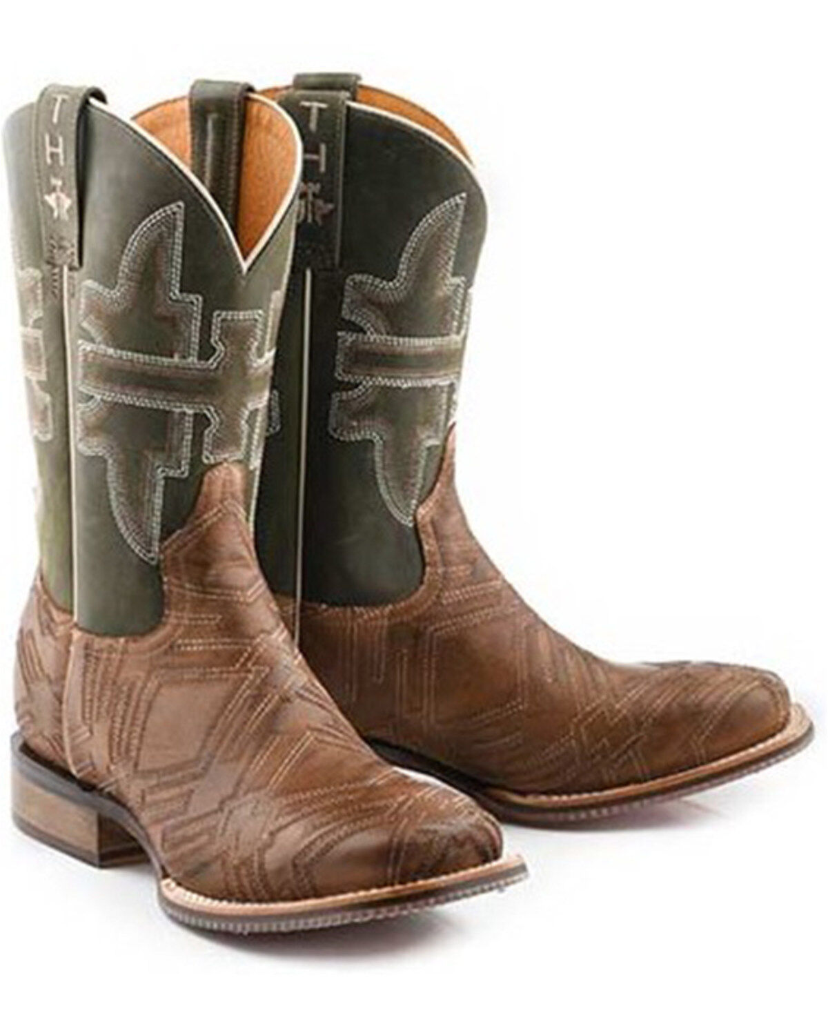 Tin Haul Men's I'm In Stitches Cowboy Heritage Western Boots - Broad Square Toe