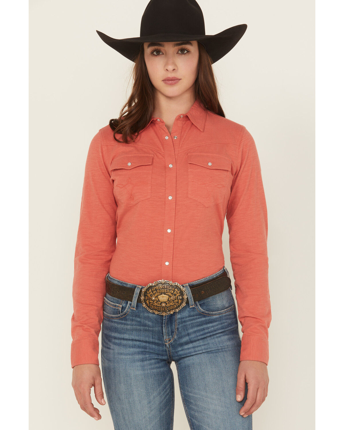Shyanne Women's Solid Long Sleeve Pearl Snap Core Western Shirt