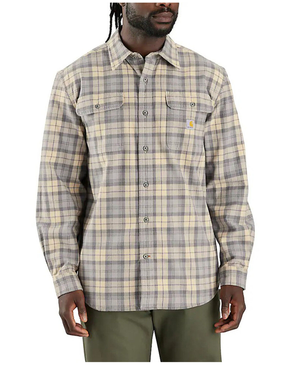 Carhartt Men's Loose Fit Heavyweight Plaid Print Long Sleeve Flannel Shirt