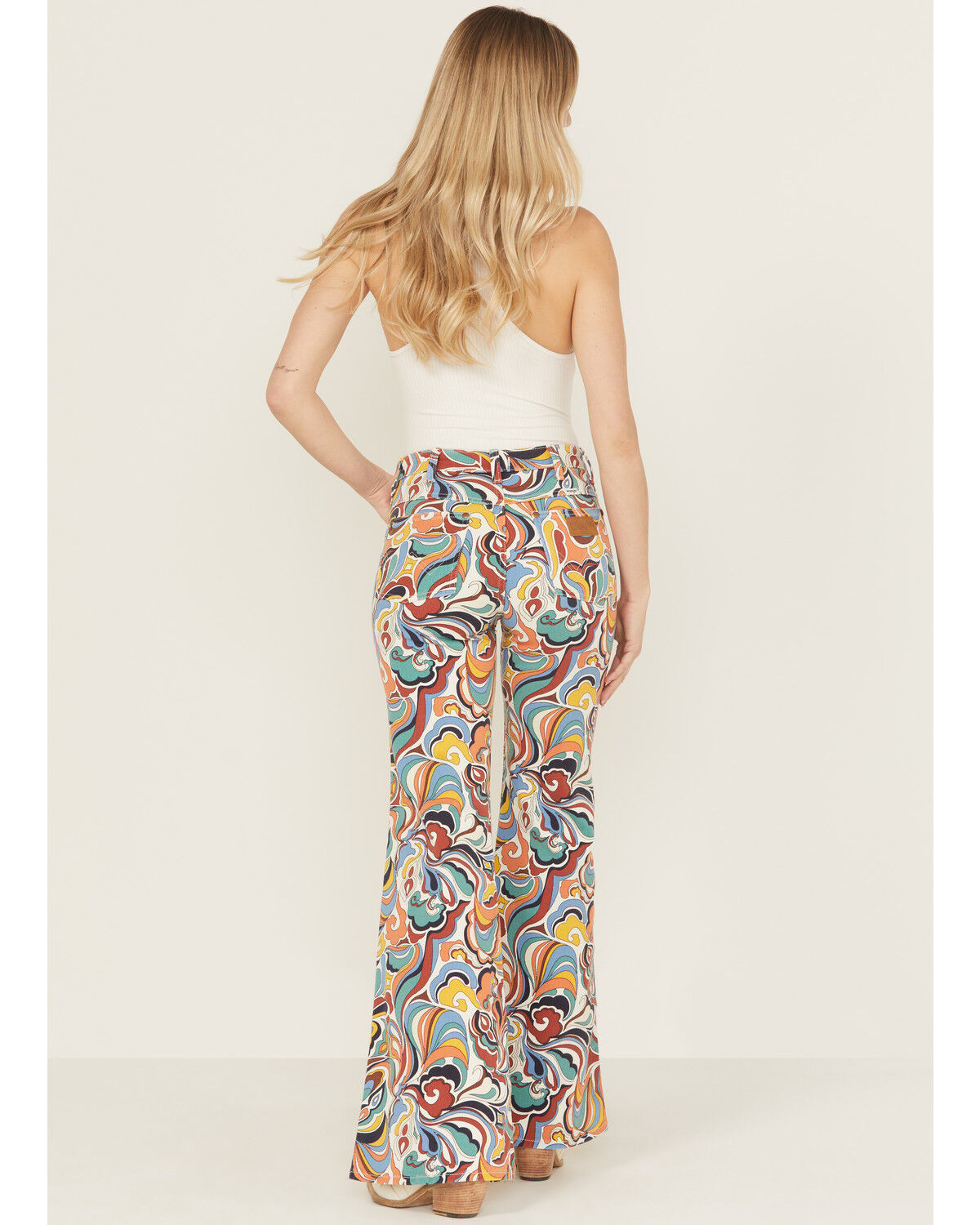 Wrangler Women's Latigo Printed High Rise Heritage Flare Stretch Denim Jeans