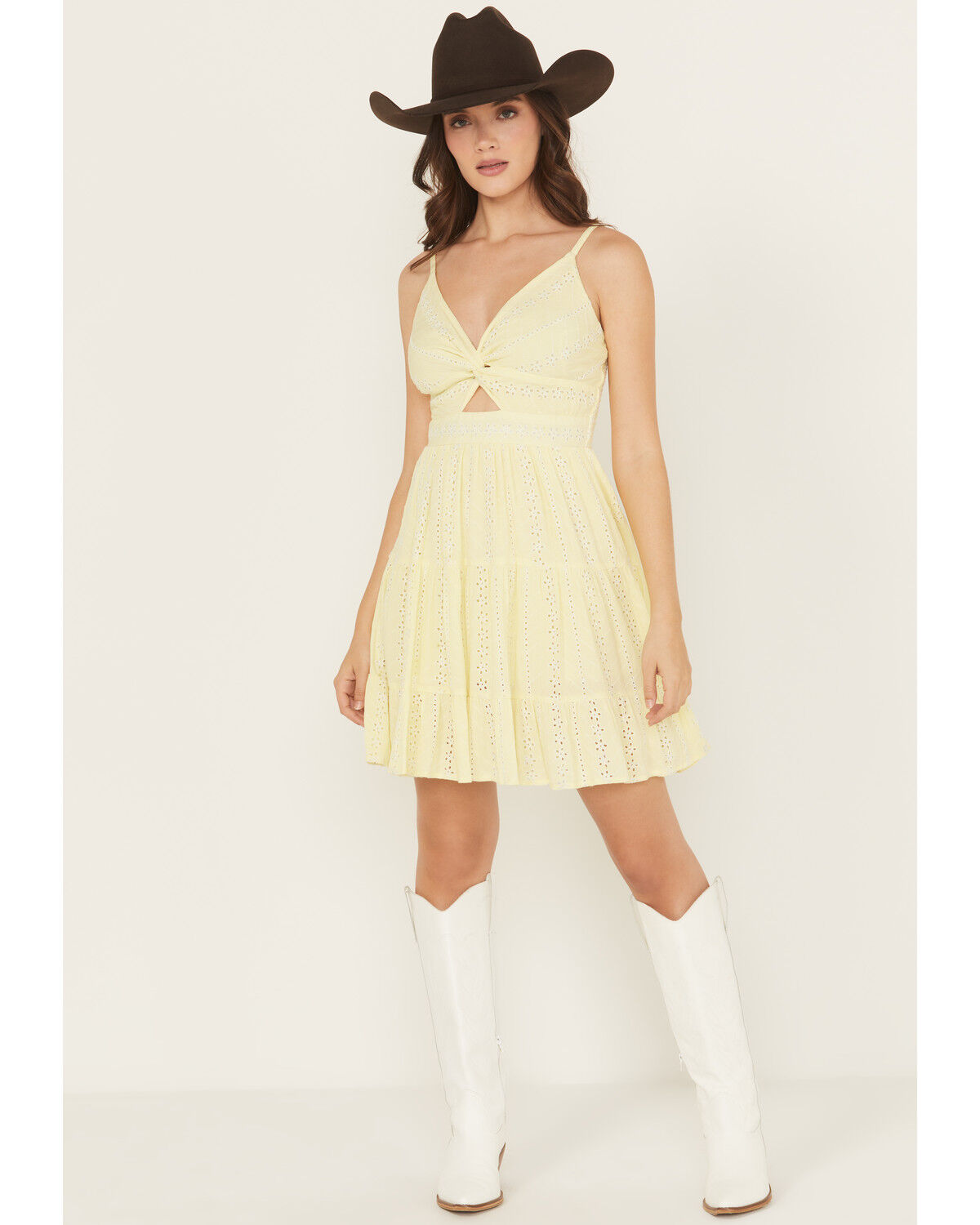 Angie Women's Eyelet Sleeveless Mini Dress
