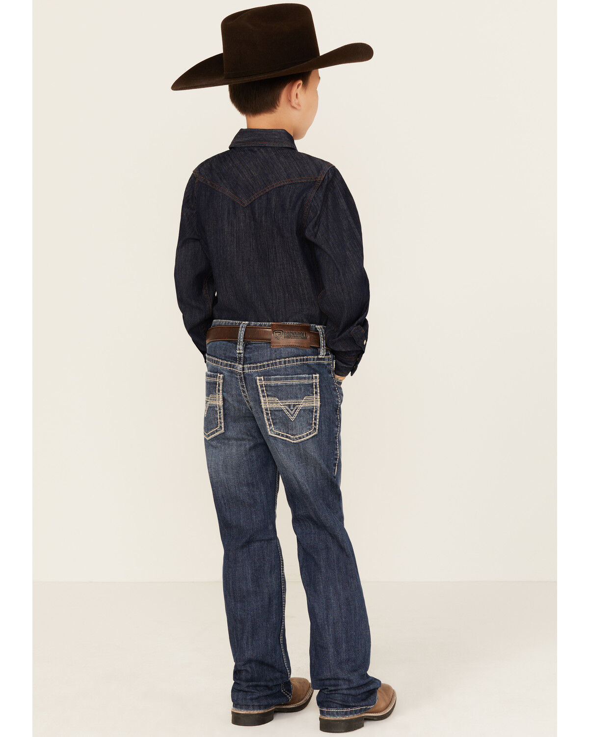 Rock & Roll Denim Boys' Embroidered Bootcut Stretch Denim Jeans