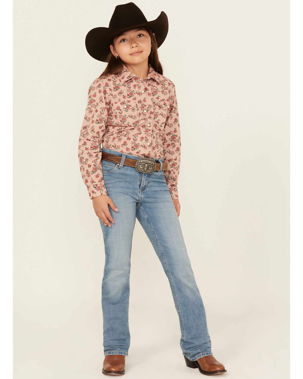 Wrangler Girls' Germaine Medium Wash Bootcut Stretch Denim Jeans