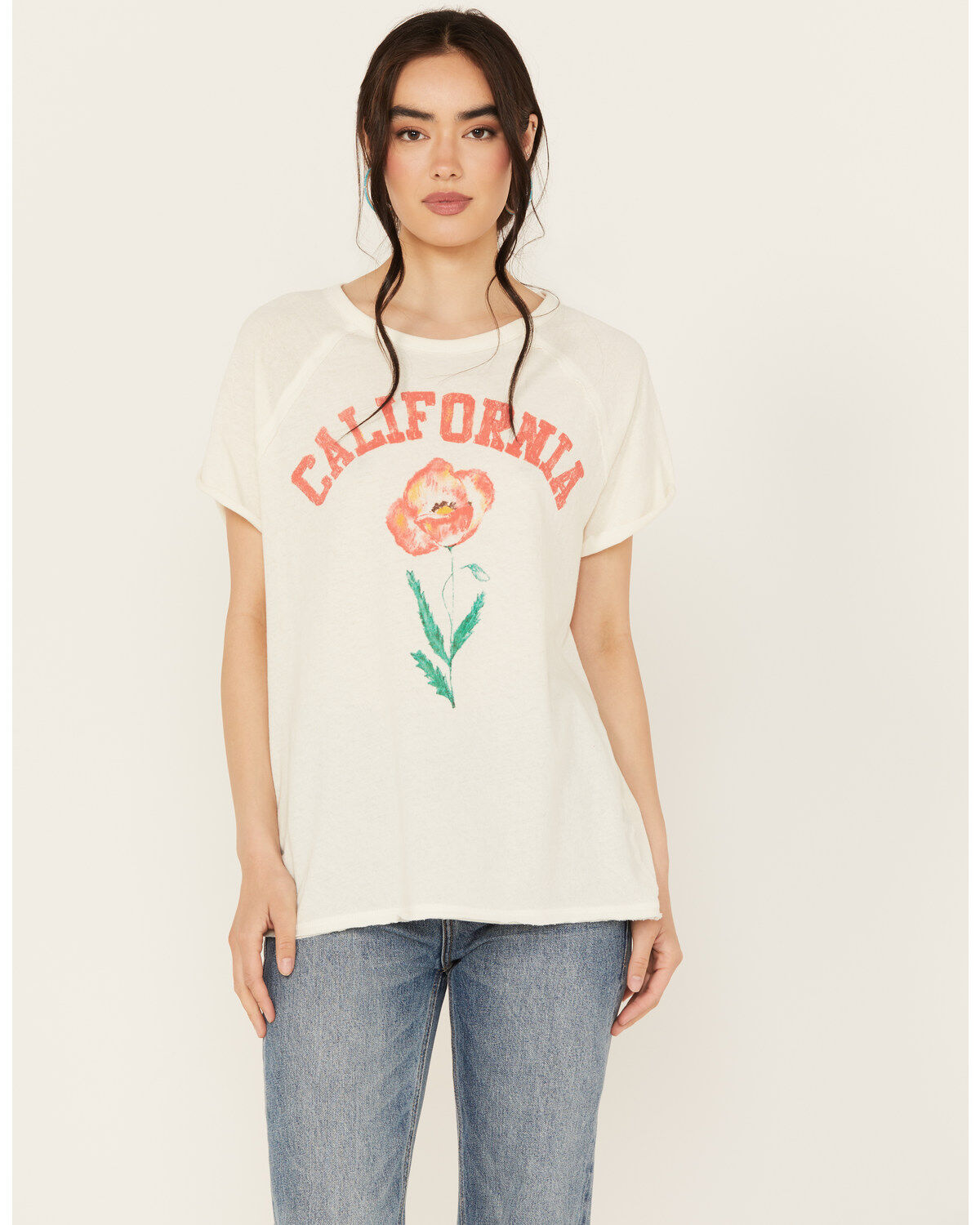 Free People Women's California State Flower Short Sleeve Graphic Tee