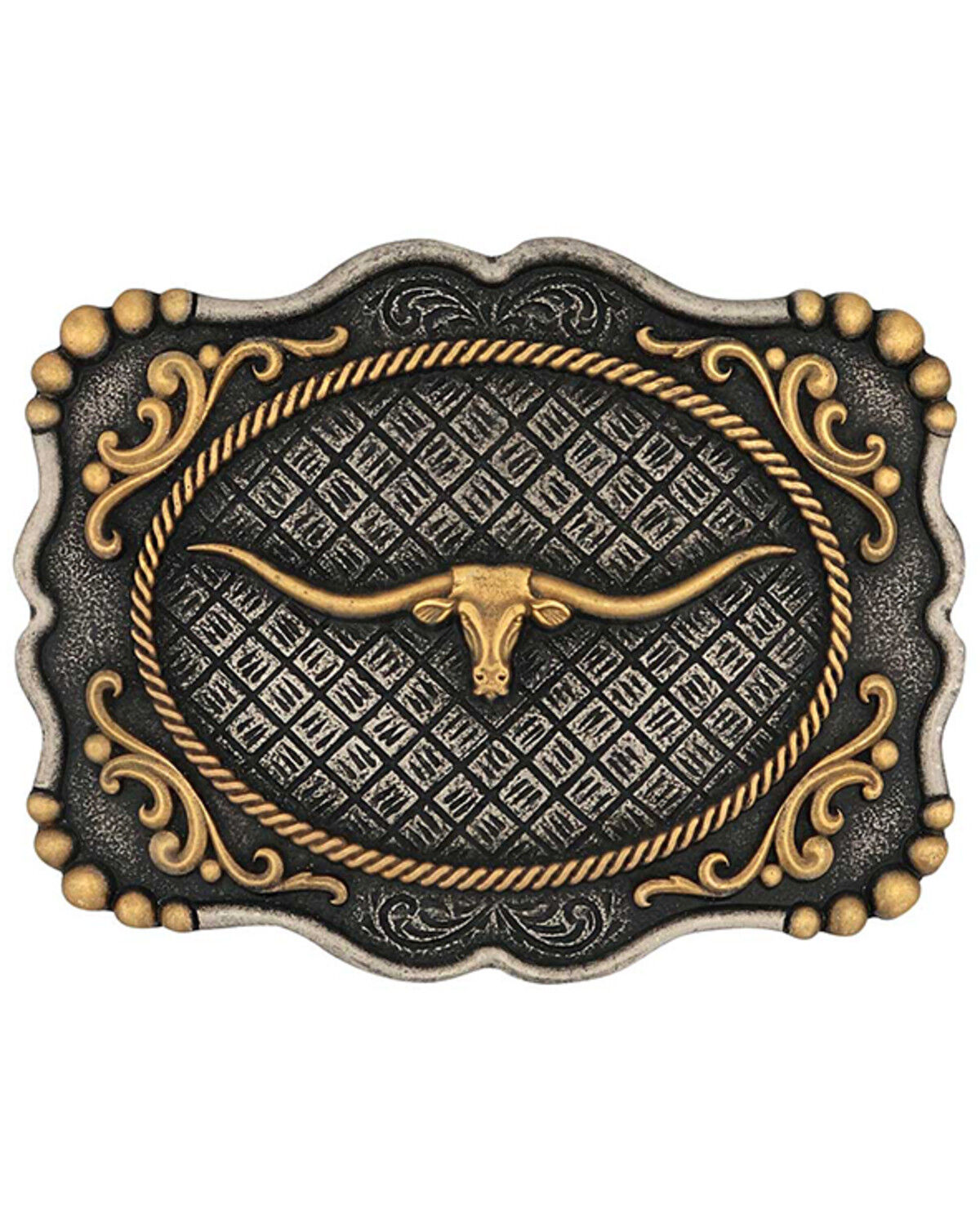 Montana Silversmiths Framed Longhorn Attitude Buckle