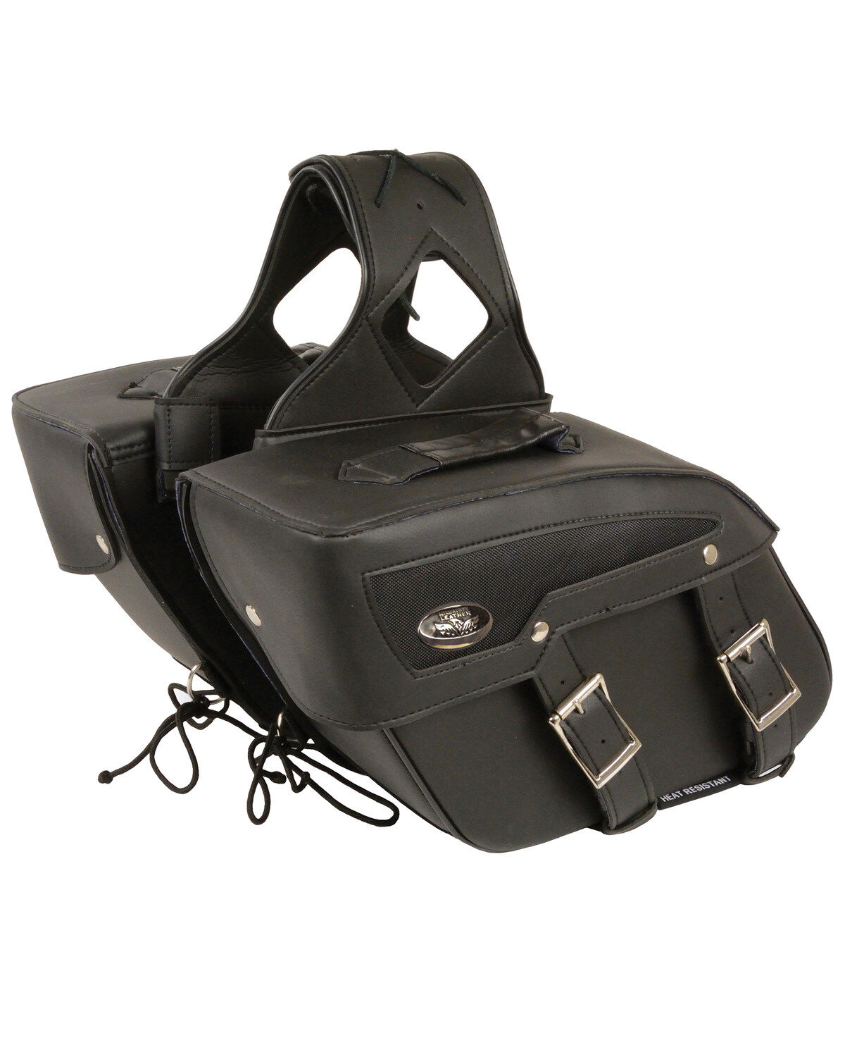 Milwaukee Leather Medium Zip-Off PVC Slanted Throw Over Saddle Bag