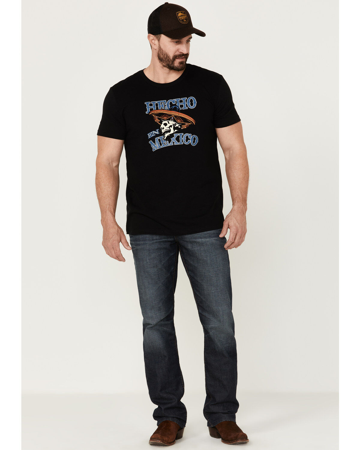 Moonshine Spirit Men's Hecho En Mexico Skull Graphic Short Sleeve T-Shirt