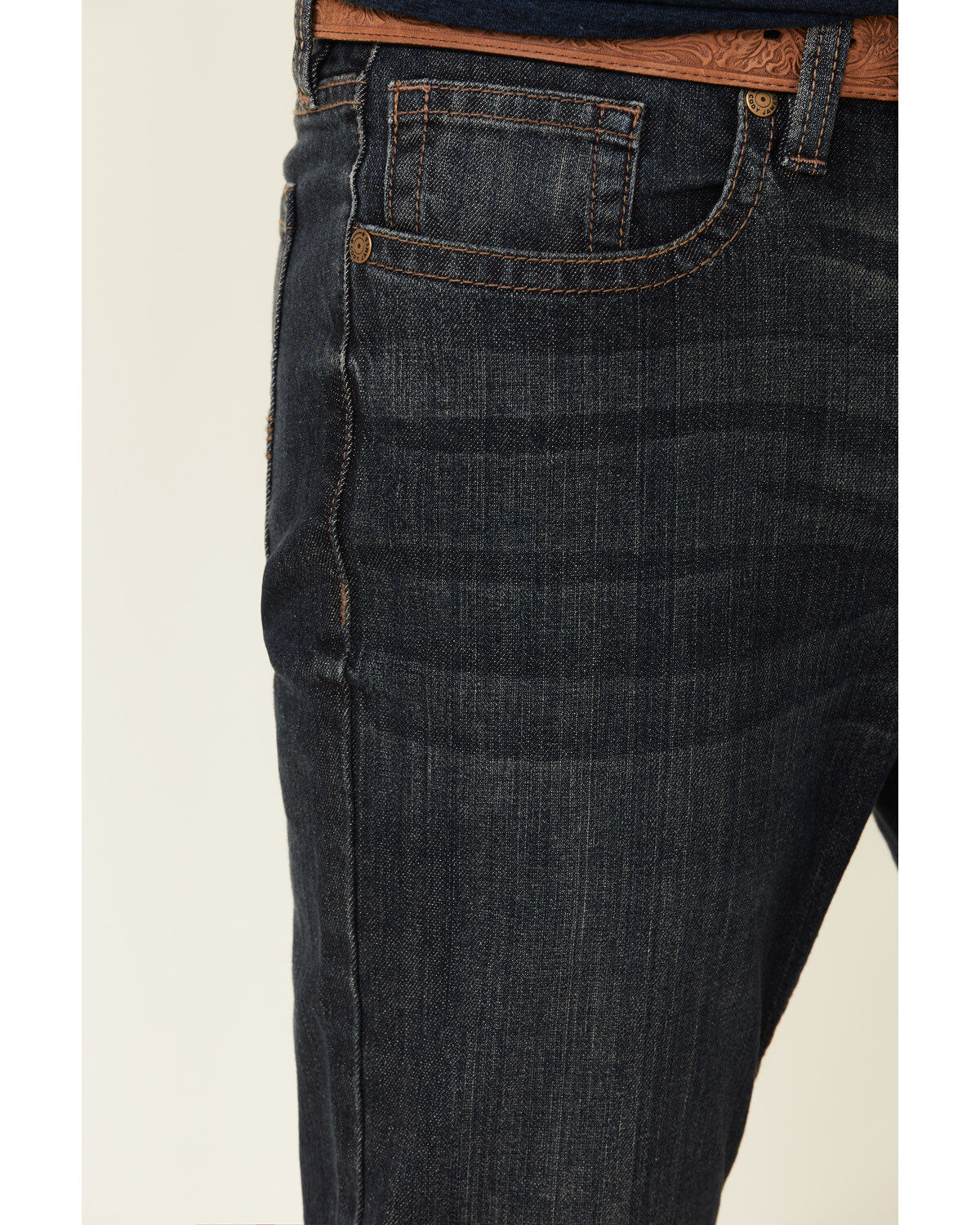 Cody James Men's Barn Sour Dark Wash Slim Straight Stretch Denim Jeans