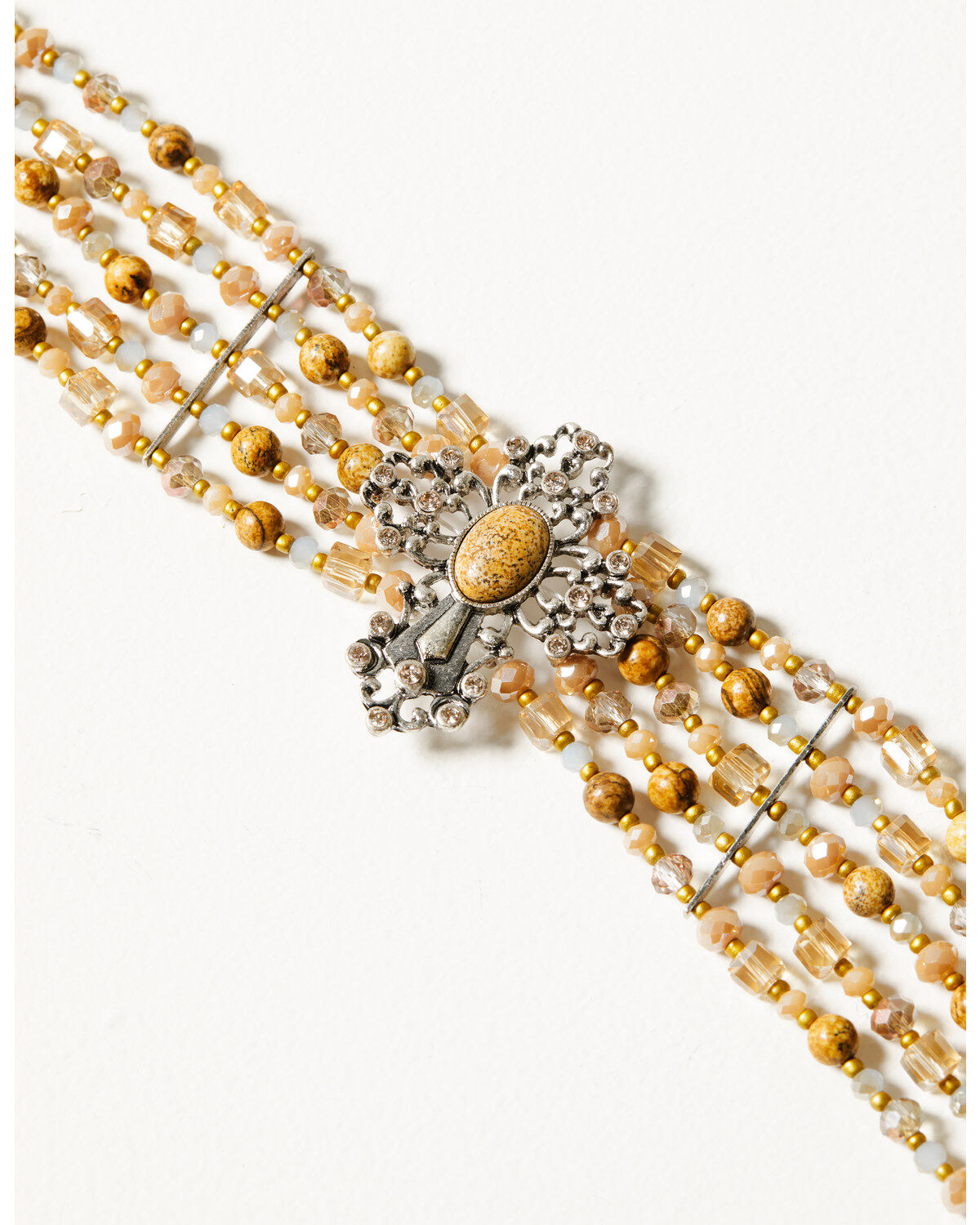 Shyanne Women's Champagne Chateau Cross Choker Necklace