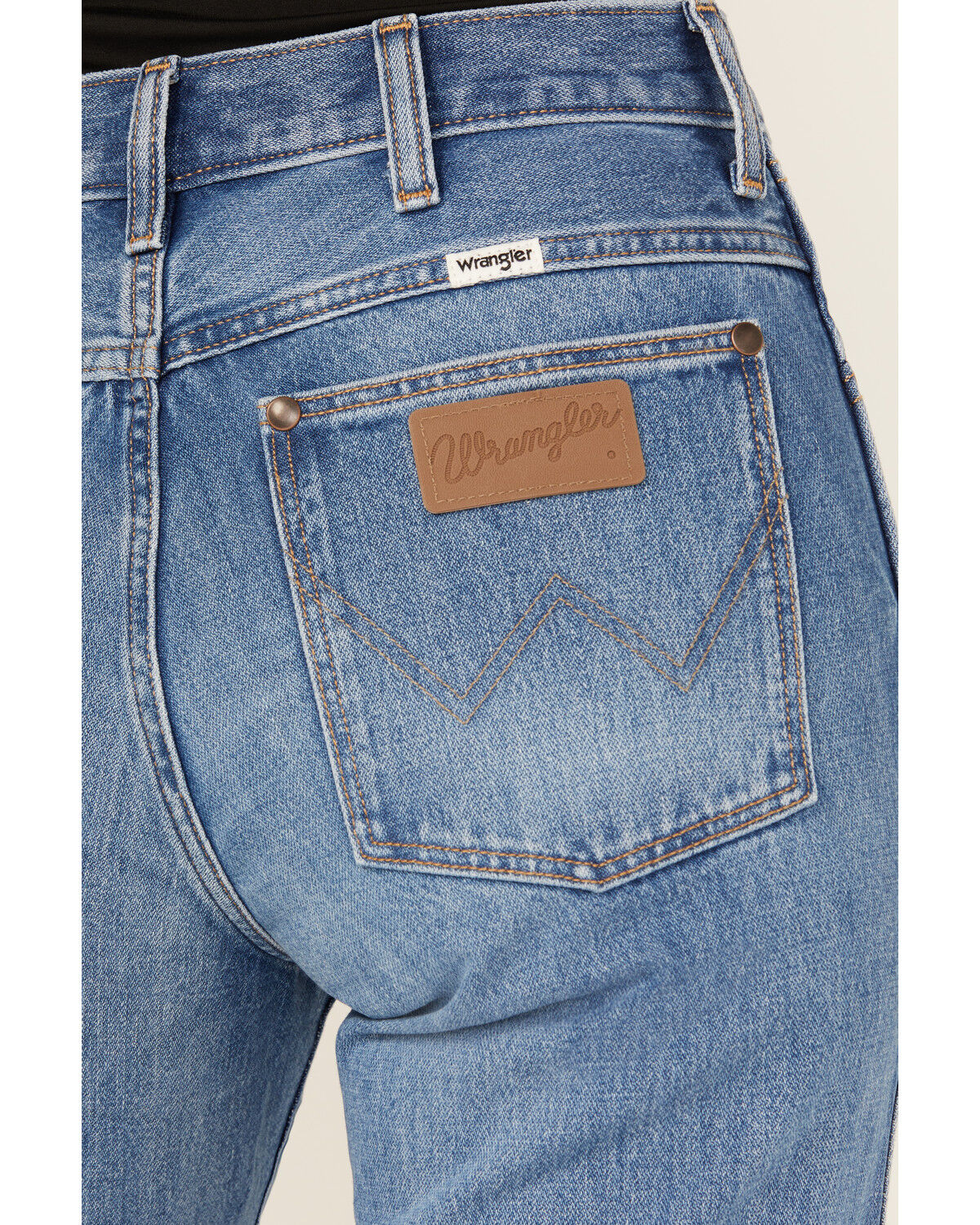 Wrangler Women's Medium Wash Bandit Wrancher Mid Rise Bootcut Denim Jeans