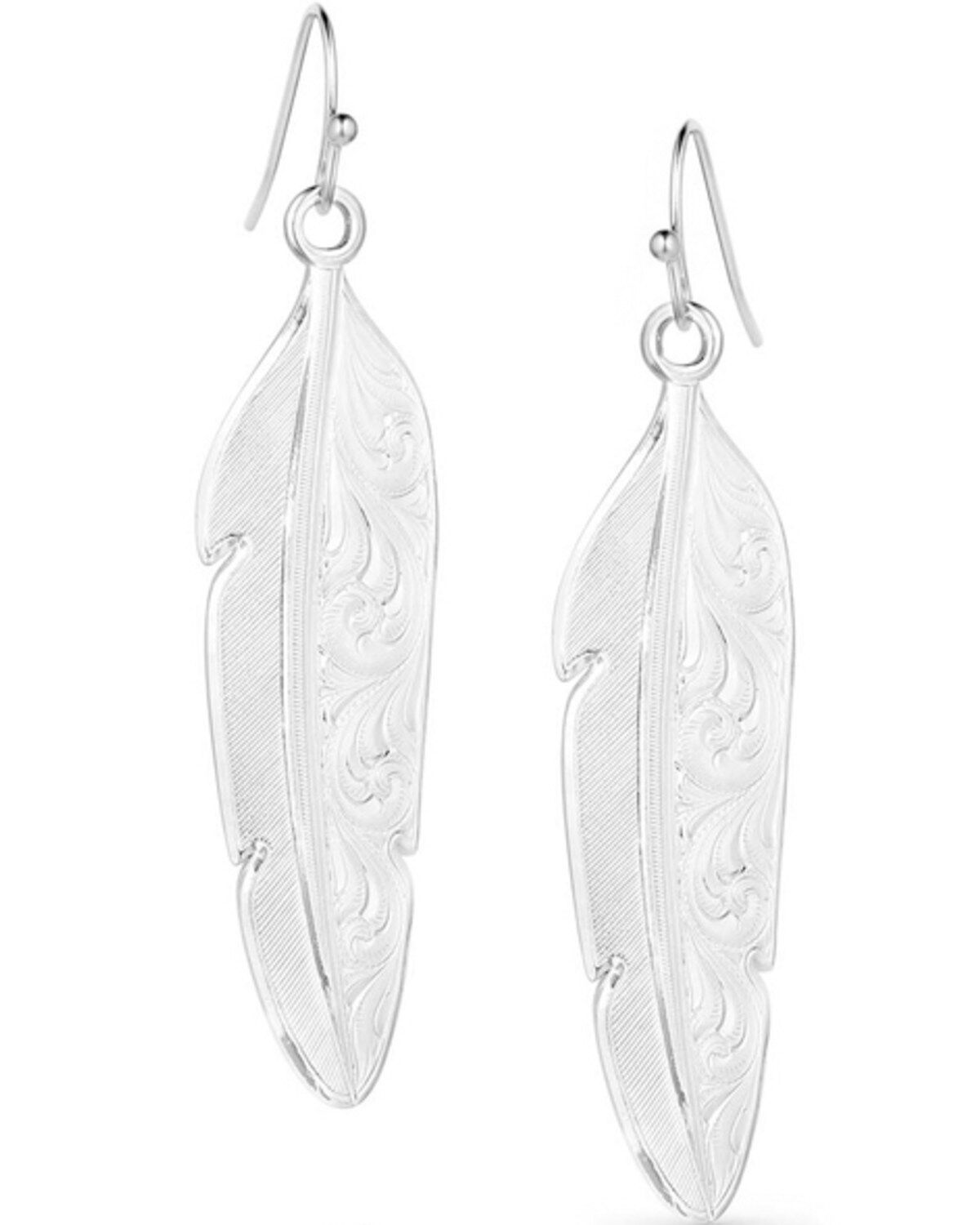 Montana Silversmiths Women's Love You More Feather Earrings