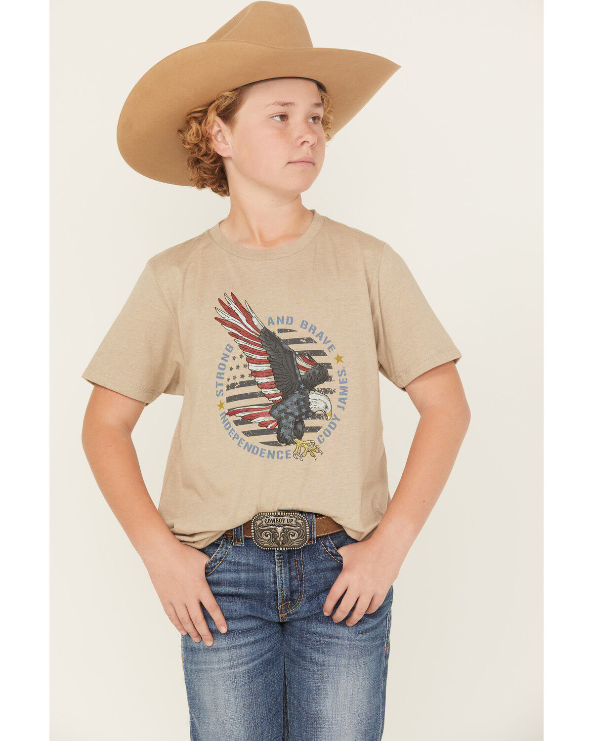 Cody James Boys' Hit Strong And Brave Short Sleeve Graphic T-Shirt