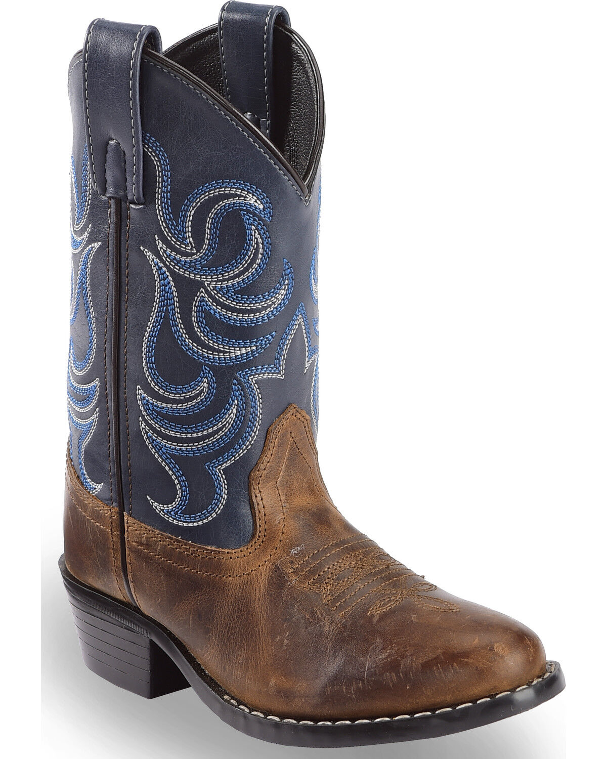 Cody James Boys' Holt Two-Tone Embroidered Western Boots - Round Toe