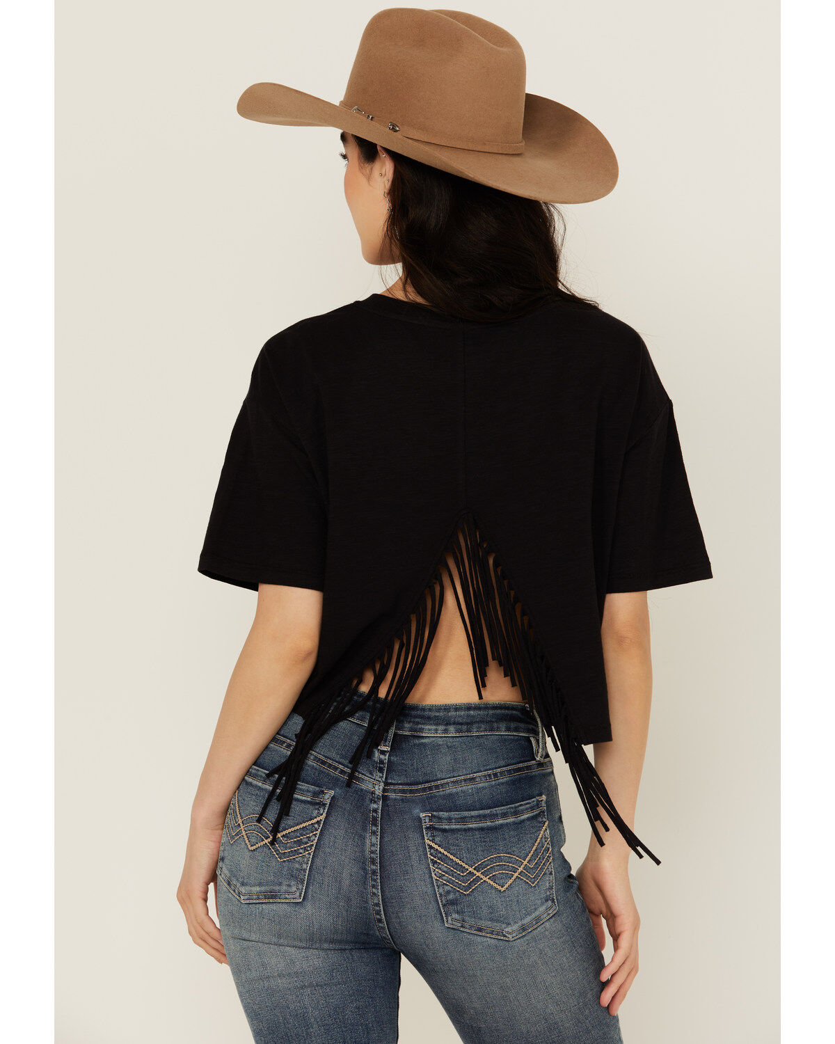 Shyanne Women's Wanderlust Fringe Back Short Sleeve Graphic Tee