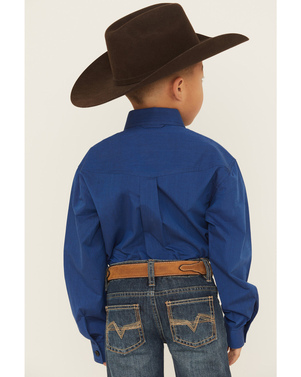 Roper Boys' Solid Long Sleeve Button-Down Western Shirt