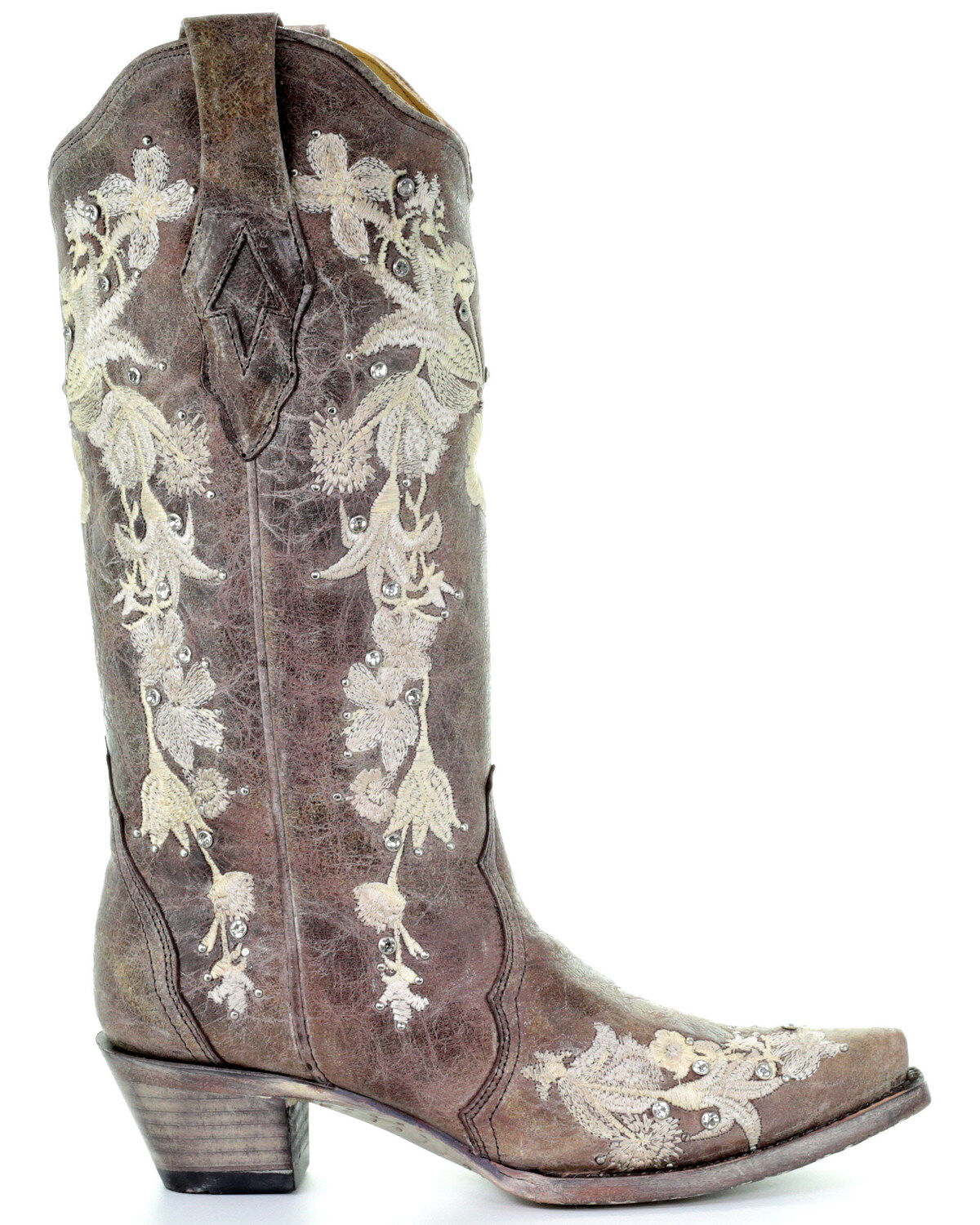 Corral Women's Flower Embroidery Western Boots - Snip Toe