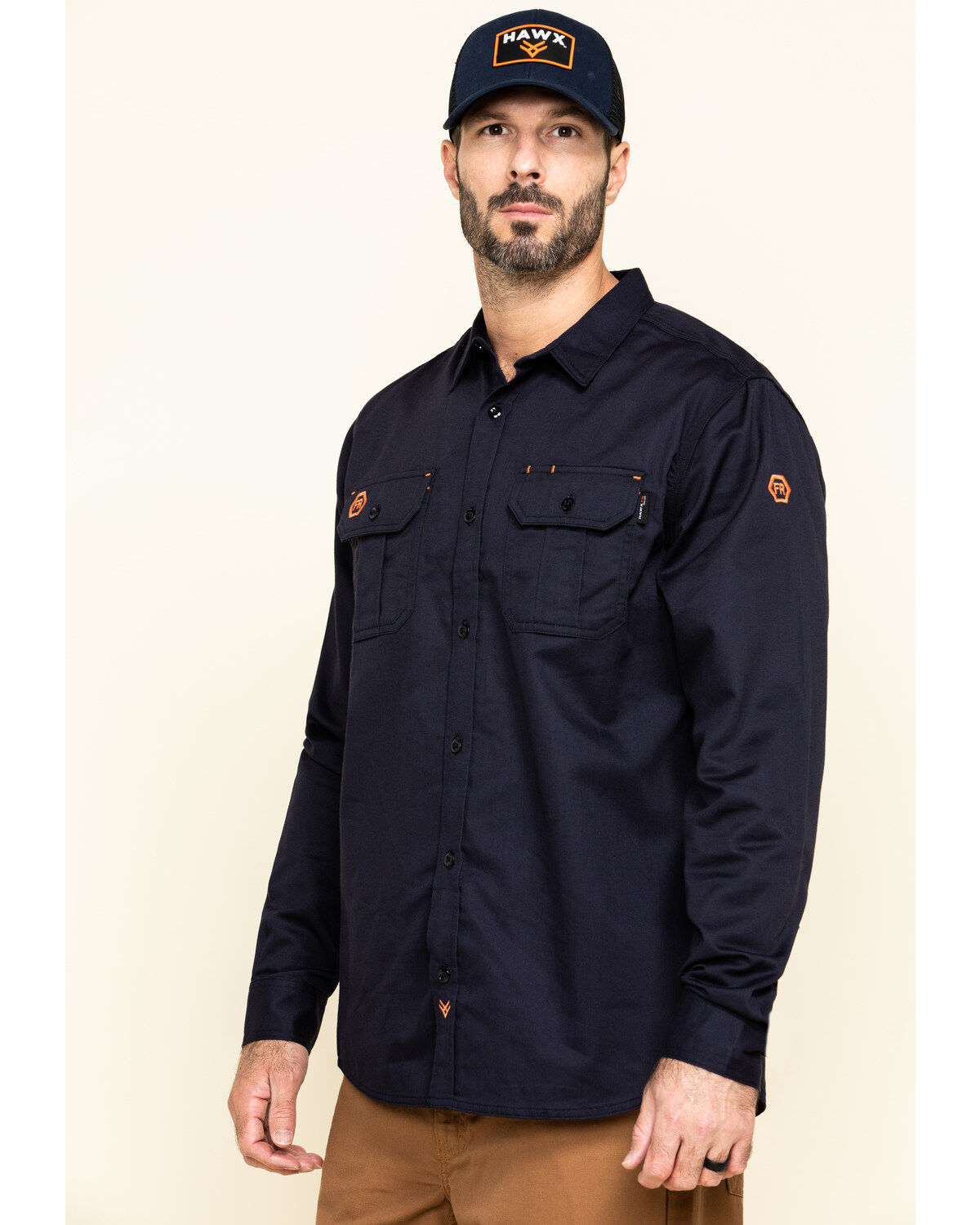Hawx Men's FR Long Sleeve Button-Down Work Shirt