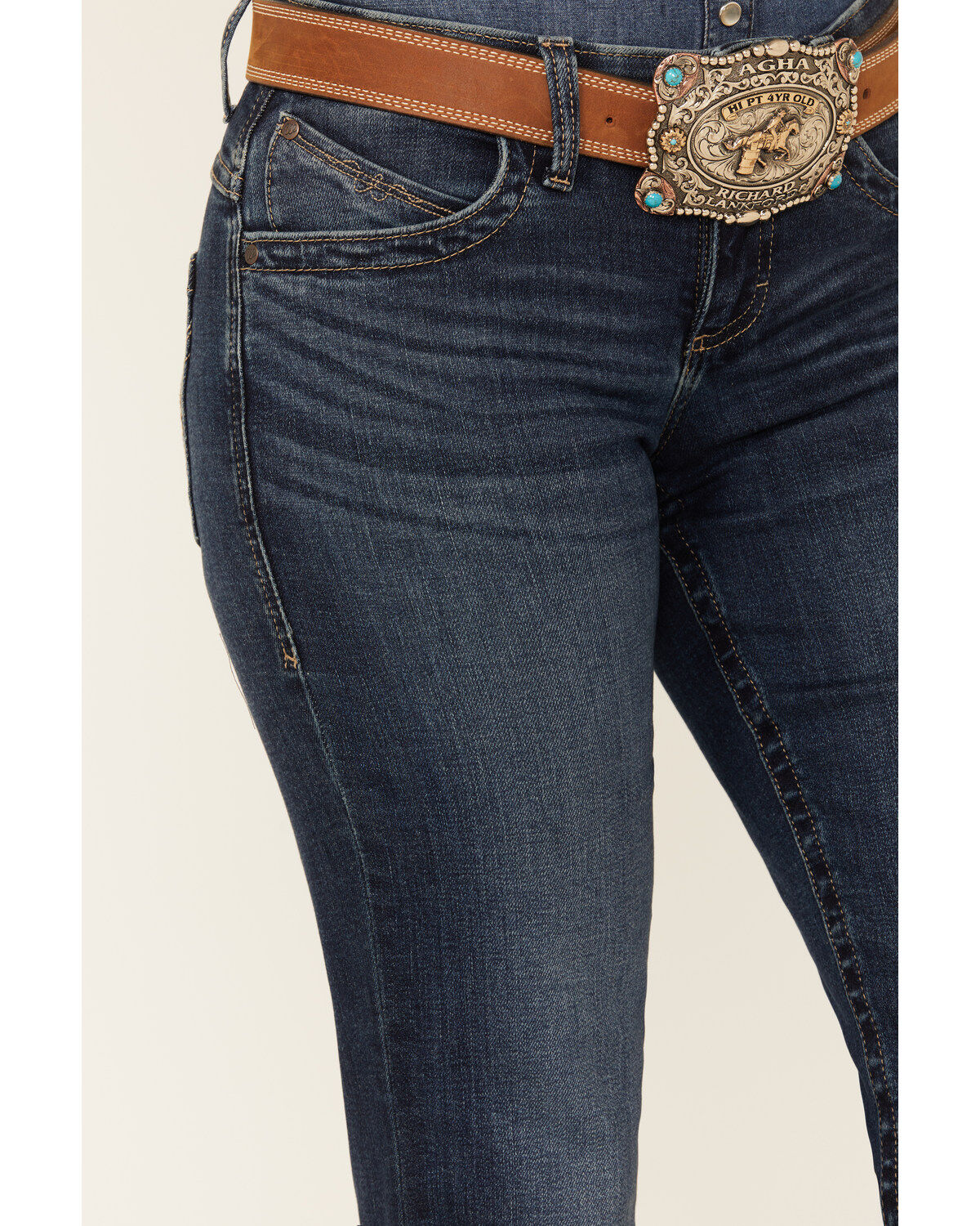 Wrangler Women's Jade Dark Wash Mid Rise Relaxed Bootcut Ultimate Riding Jeans