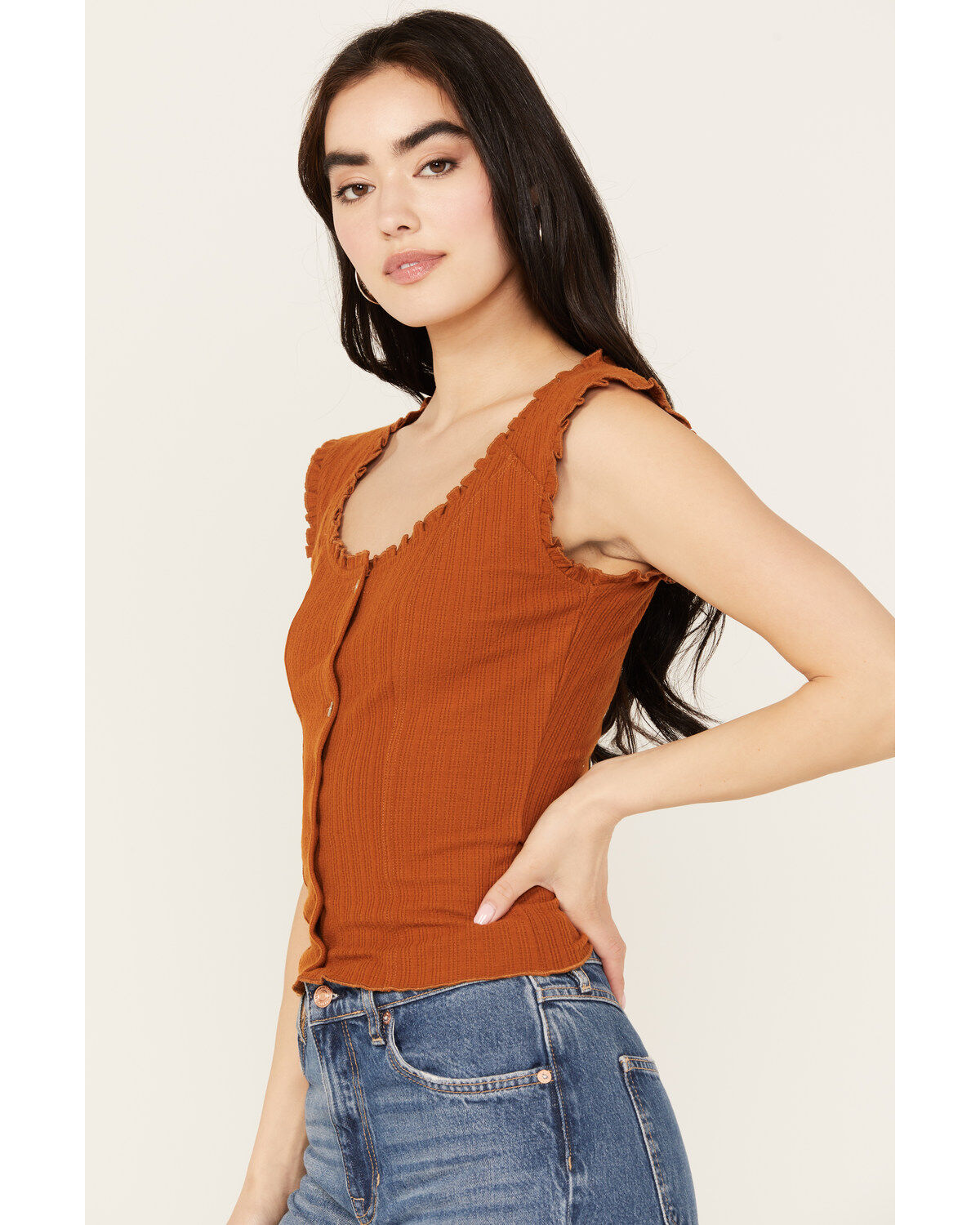 Shyanne Women's Pointelle Button Front Sweater Shirt