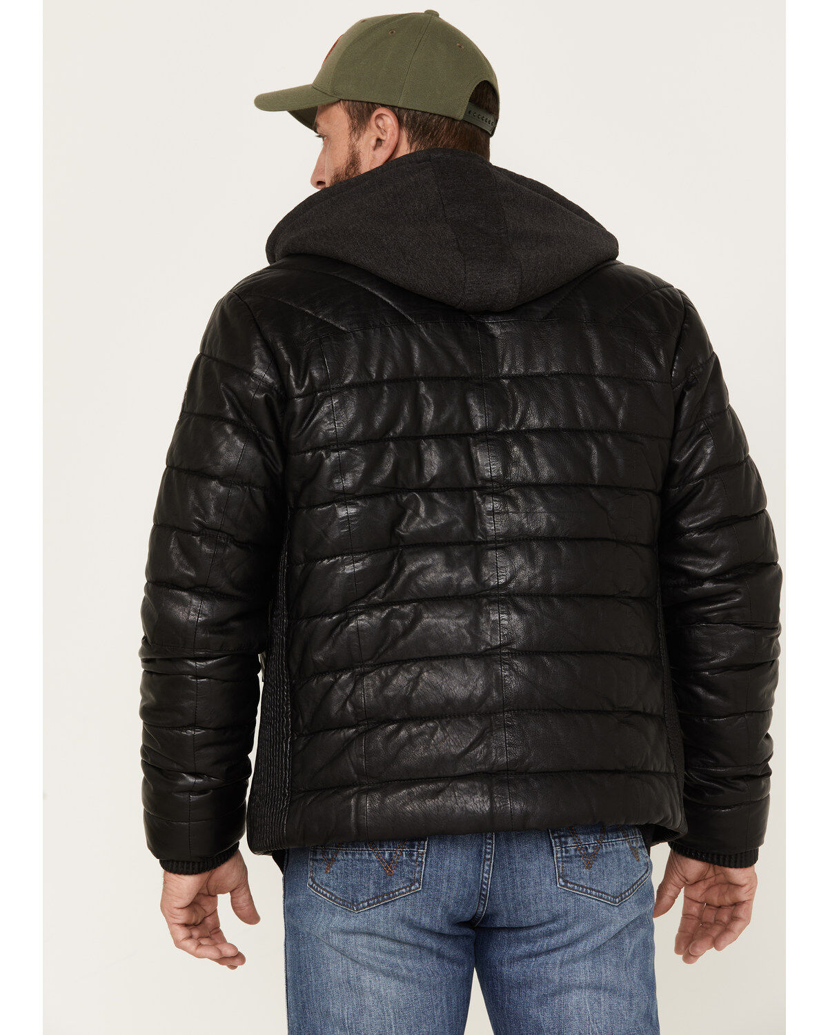 Mauritius Men's Leather Puffer Jacket