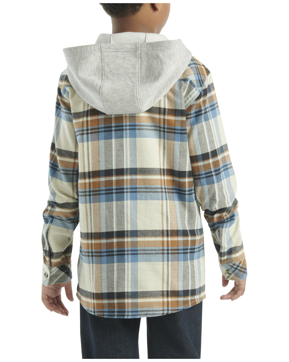 Carhartt Boys' Plaid Print Button-Down Hooded Shirt Jacket
