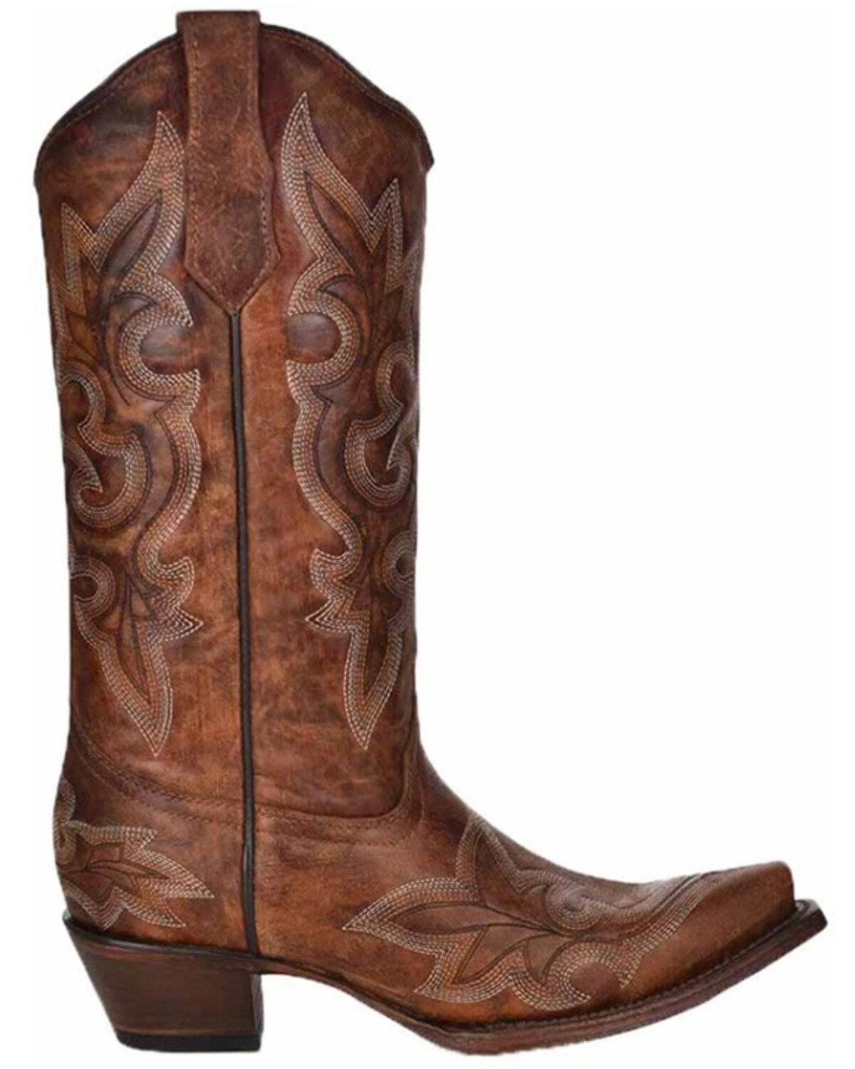 Circle G Women's Tan Embroidery Western Boots - Snip Toe