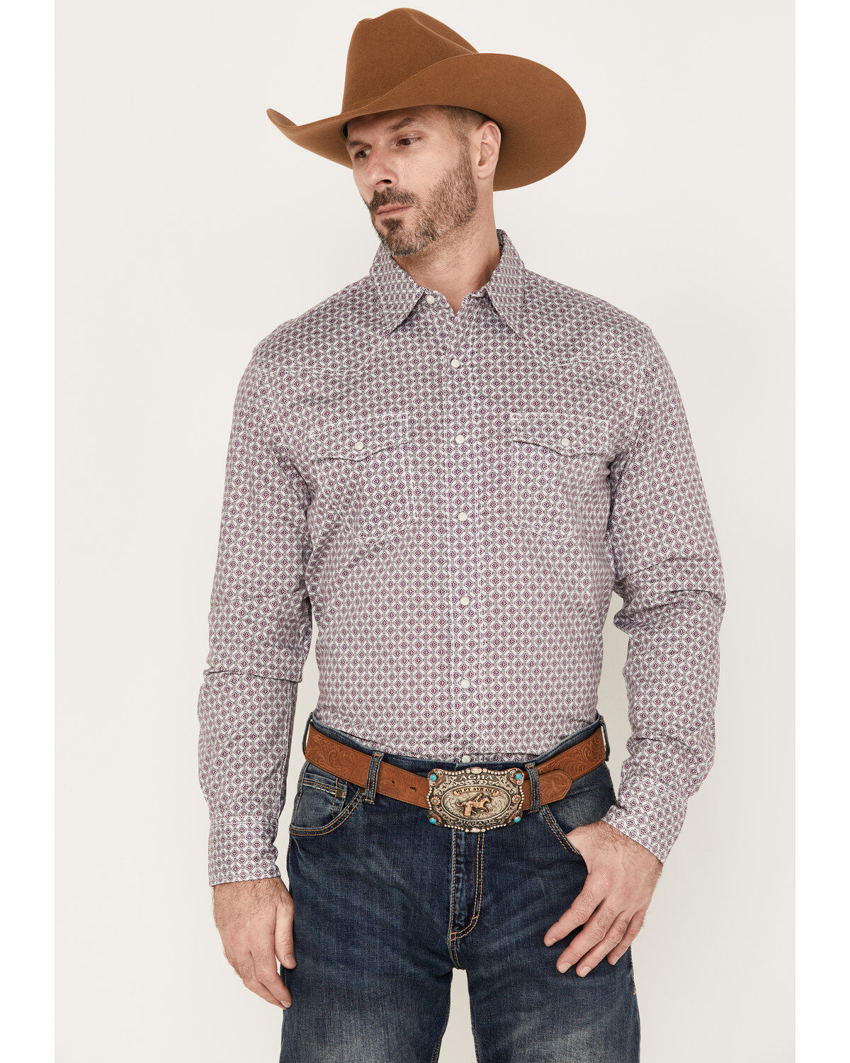 Wrangler 20X Men's Medallion Long Sleeve Snap Western Shirt