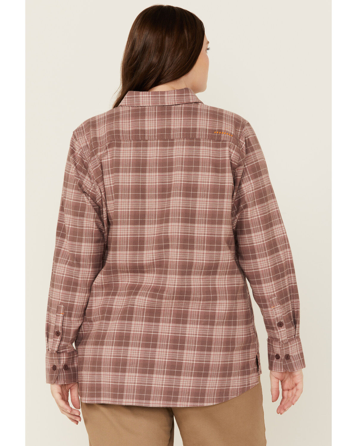 Ariat Women's Rebar Durastretch Plaid Print Long Sleeve Stretch Button-Down Flannel Work Shirt - Plus