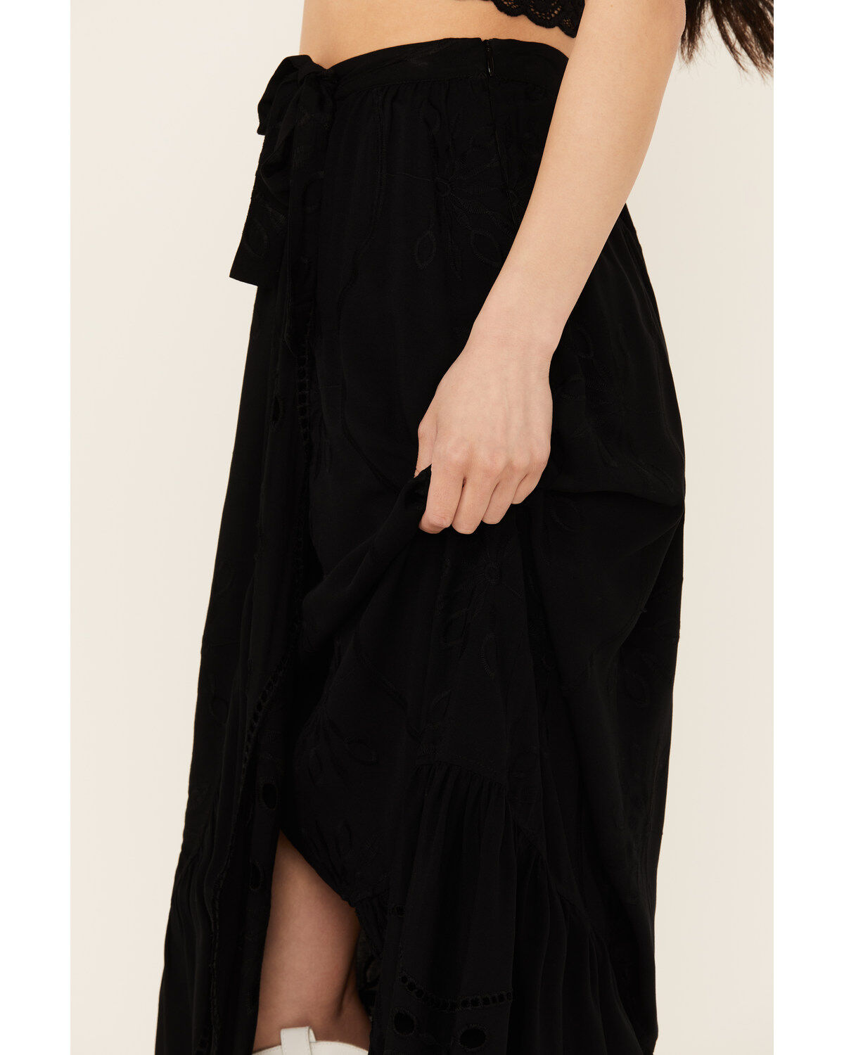 Beyond The Radar Women's Eyelet Midi Skirt