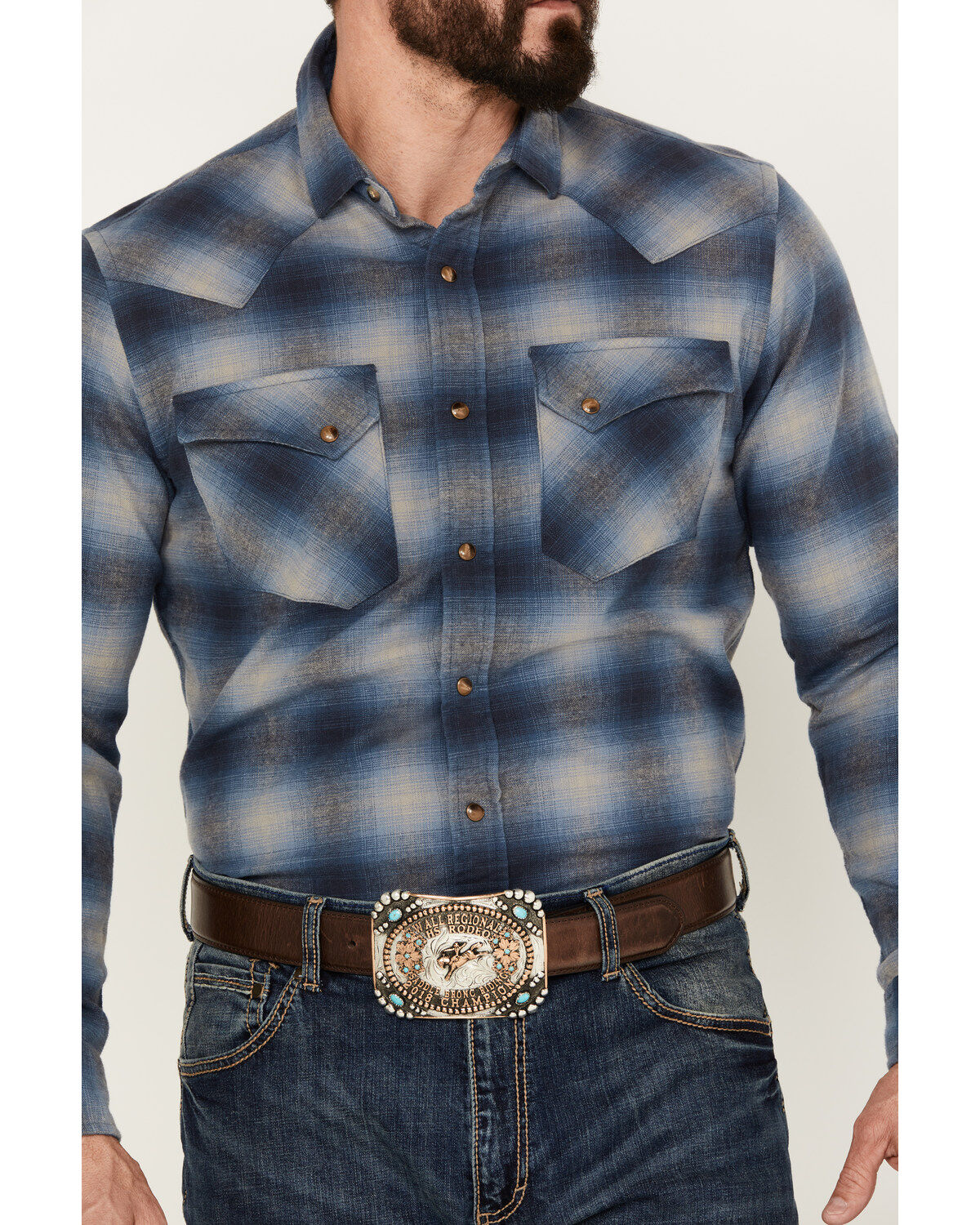 Pendleton Men's Wyatt Plaid Print Long Sleeve Western Snap Shirt