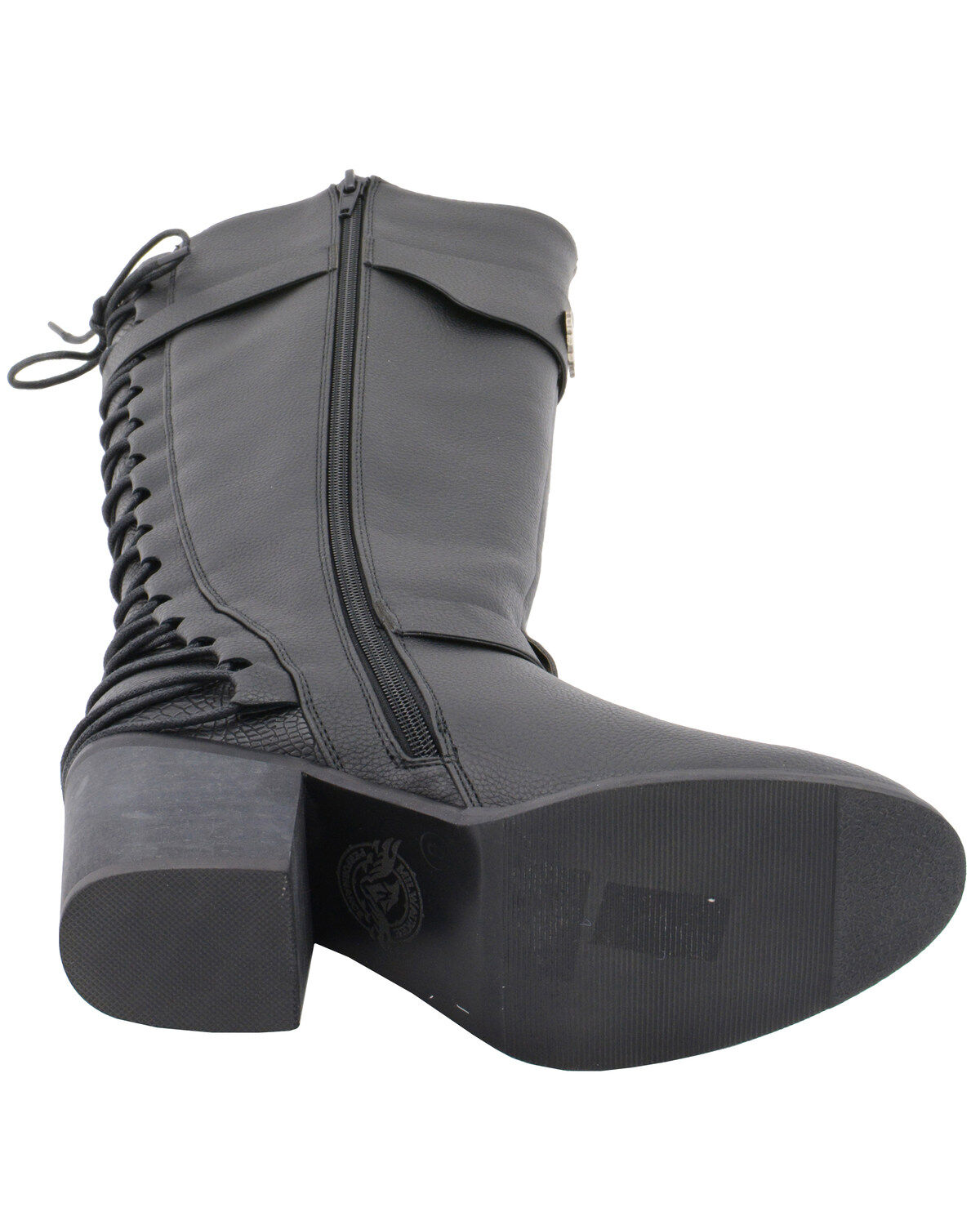 Milwaukee Leather Women's Back End Laced Riding Boots - Round Toe