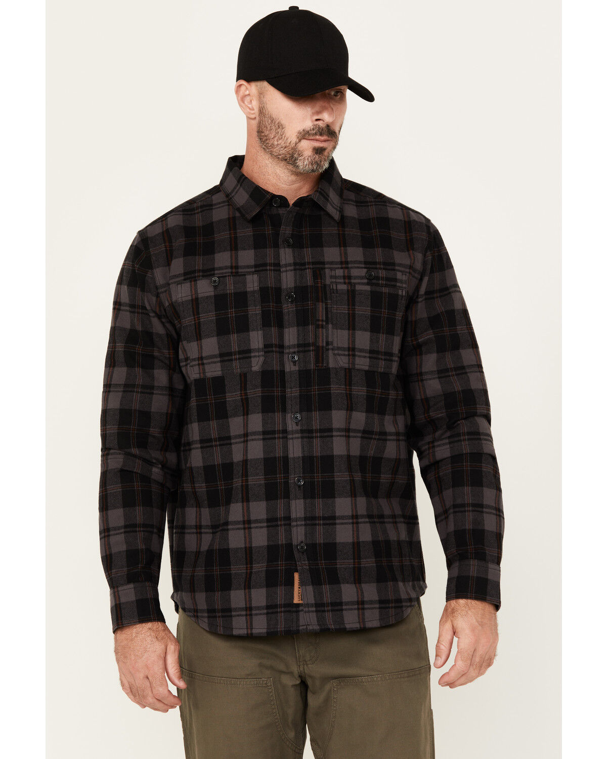 Lucky Brand Workwear Men's Harvest Plaid Print Long Sleeve Button-Down Flannel Shirt