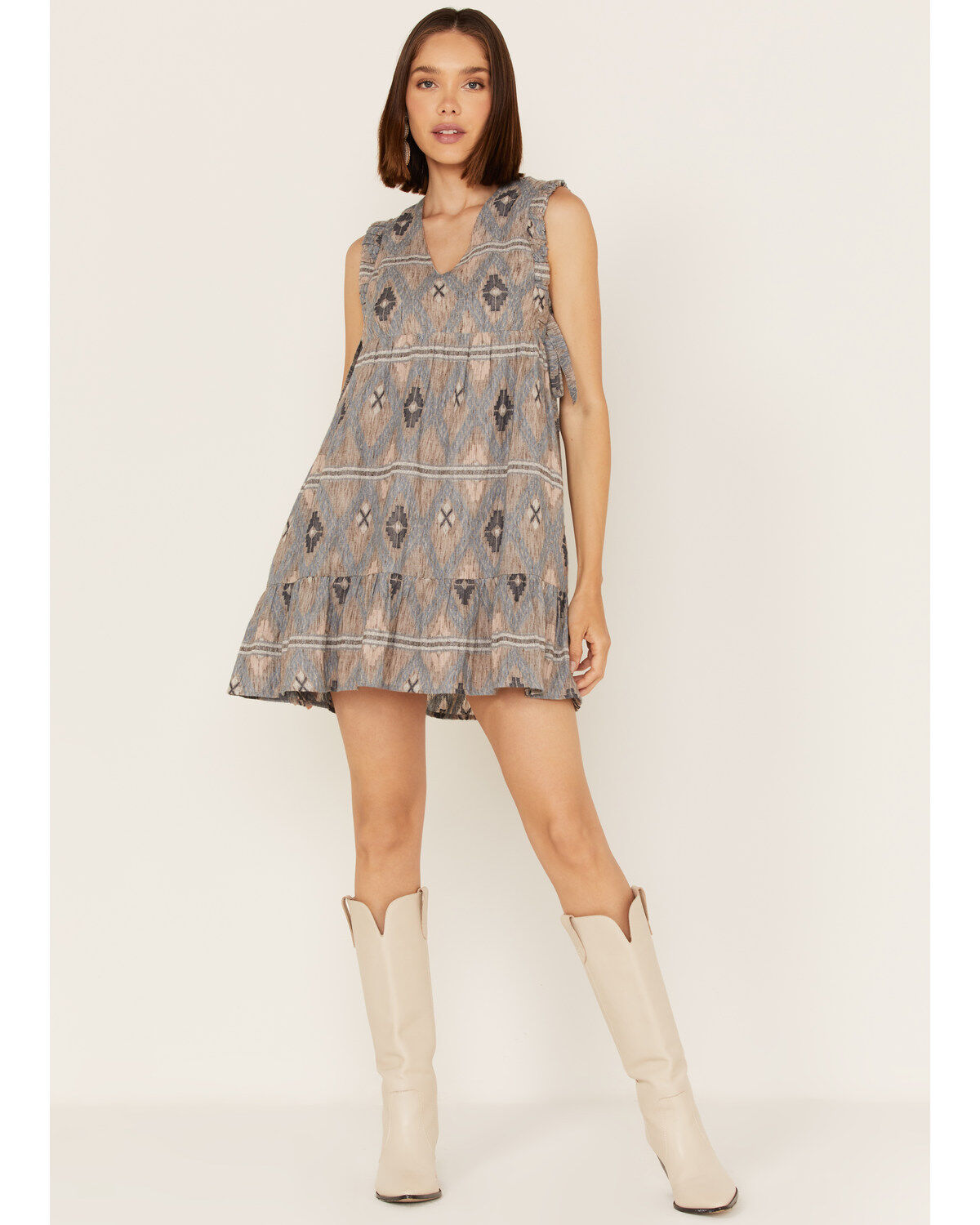 Cleo + Wolf Women's Southwestern Print Tie Mini Dress