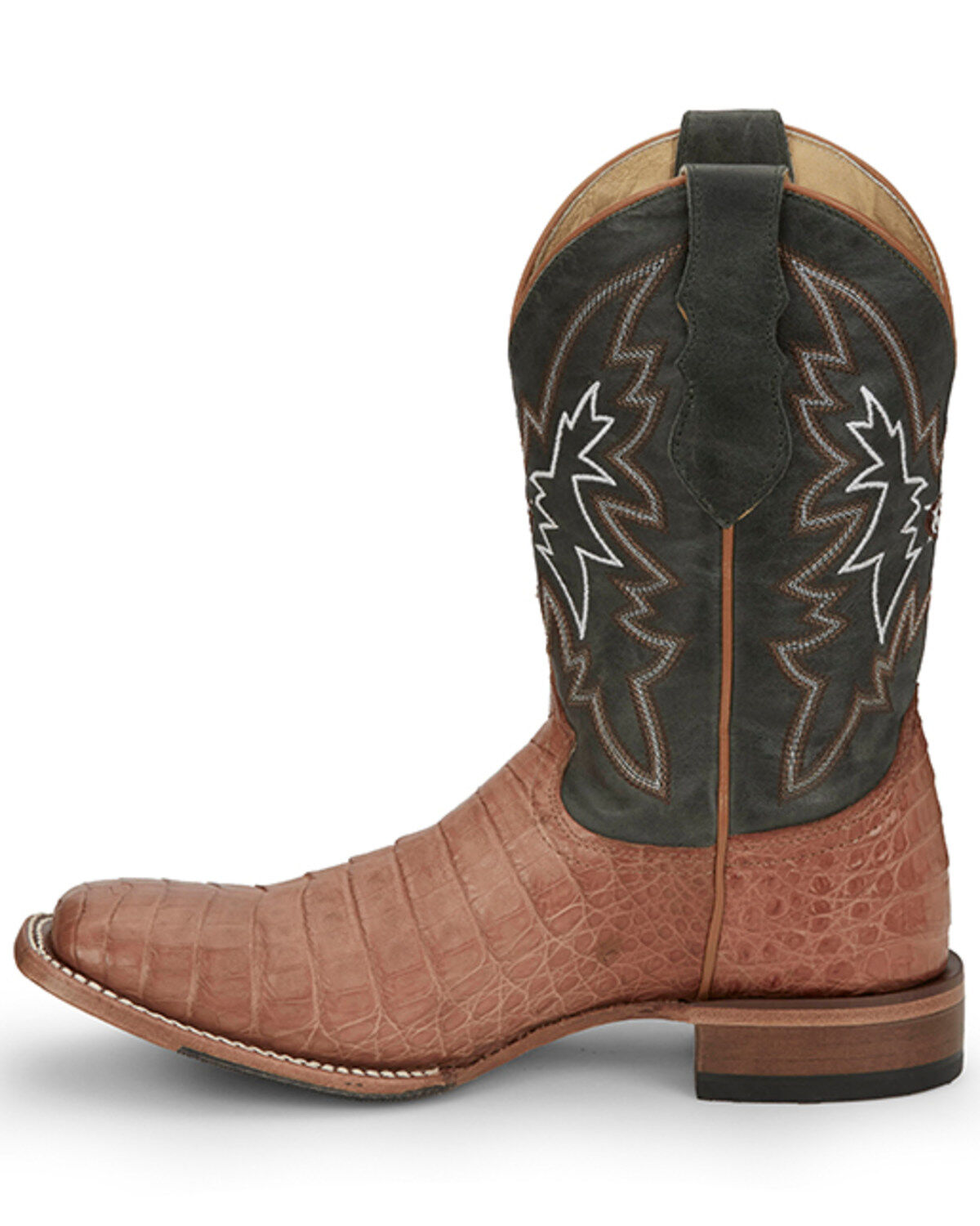 Justin Men's Haggard Exotic Caiman Western Boots - Broad Square Toe