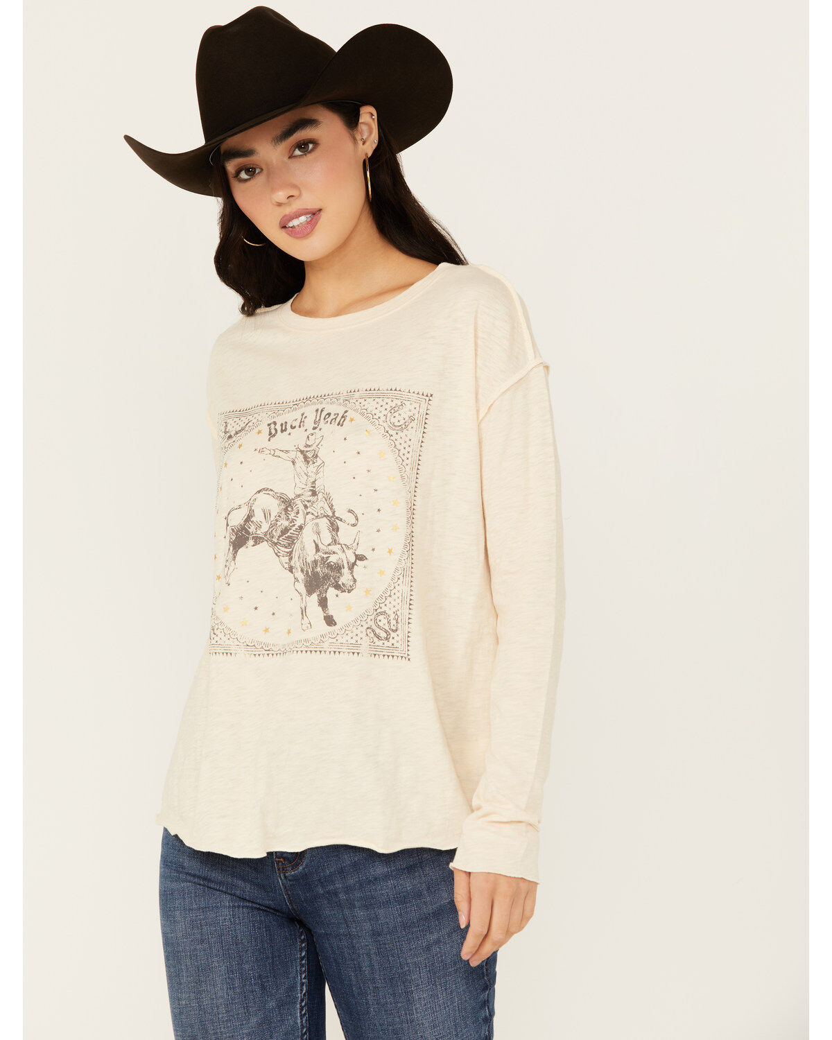 White Crow Women's Buck Yeah Seamed Long Sleeve Graphic Tee