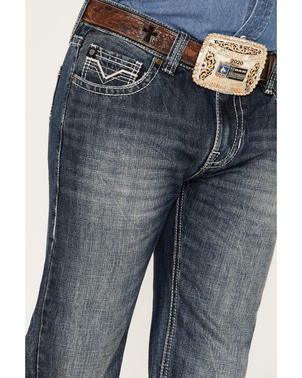 Rock & Roll Denim Men's Pistol Medium Vintage Wash Straight Jeans