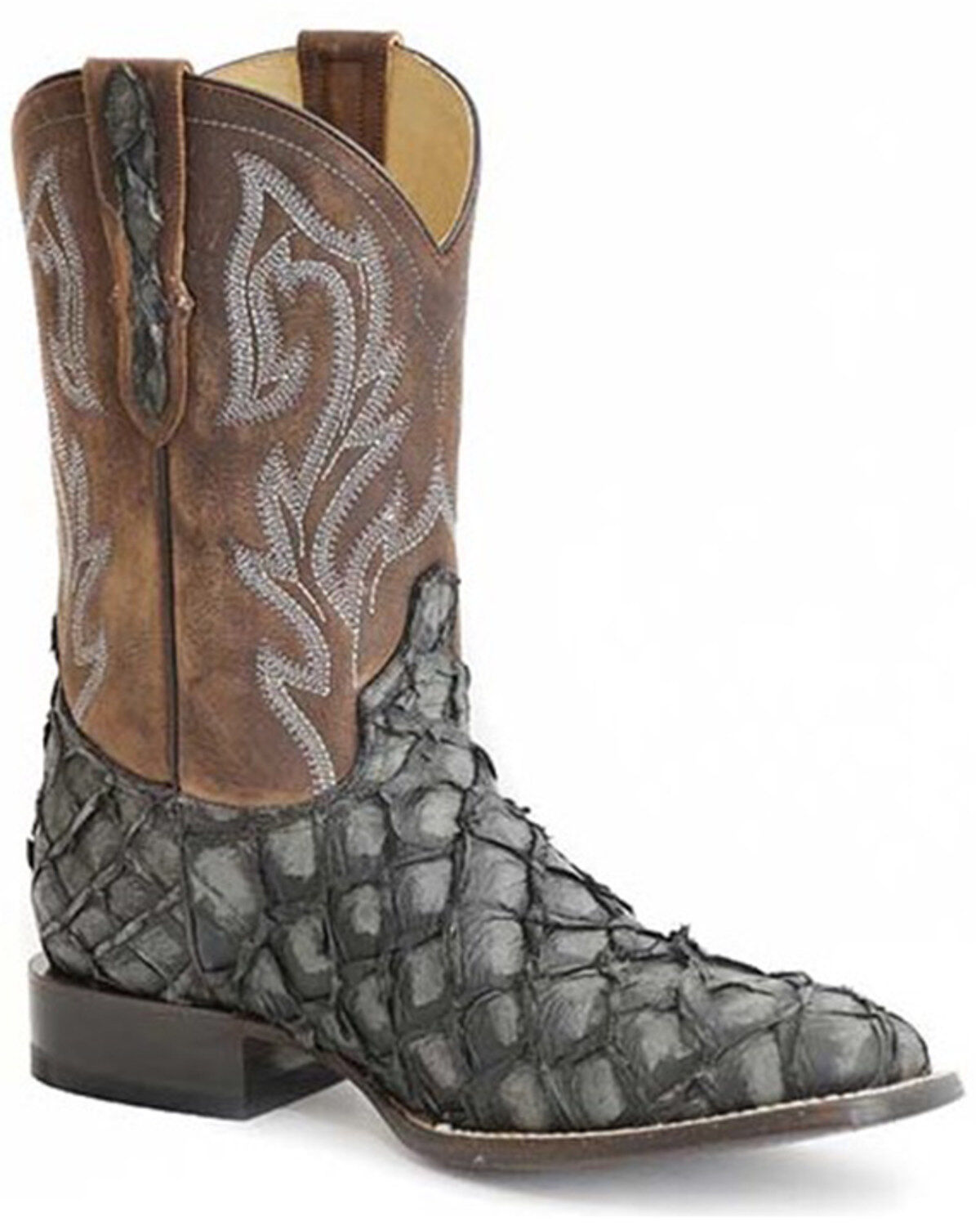 Stetson Men's Predator Pirarucu Vamp Exotic Western Boots - Broad Square Toe
