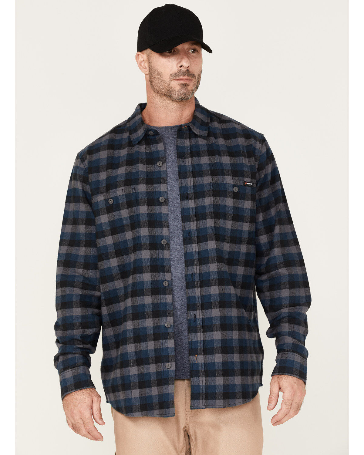 Hawx Men's Checker Long Sleeve Button-Down Flannel Shirt