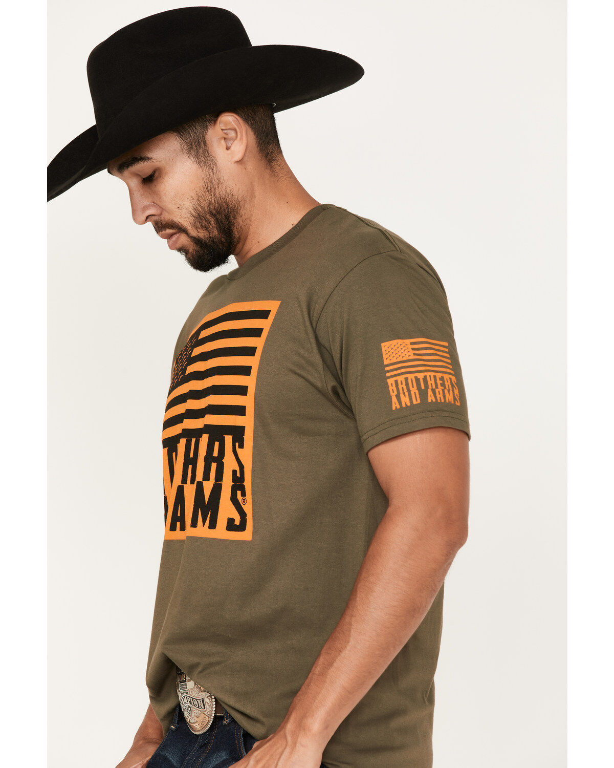 Brothers & Arms Men's Flag Logo Graphic T-Shirt