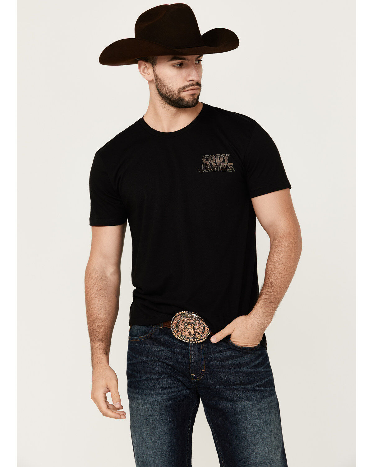 Cody James Men's Armed Skeleton Cowboy Short Sleeve Graphic T-Shirt