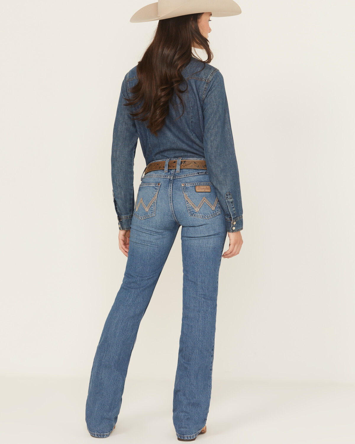 Wrangler Retro Women's Khloe Dark Wash Mid Rise Mae Bootcut Stretch Denim Jeans