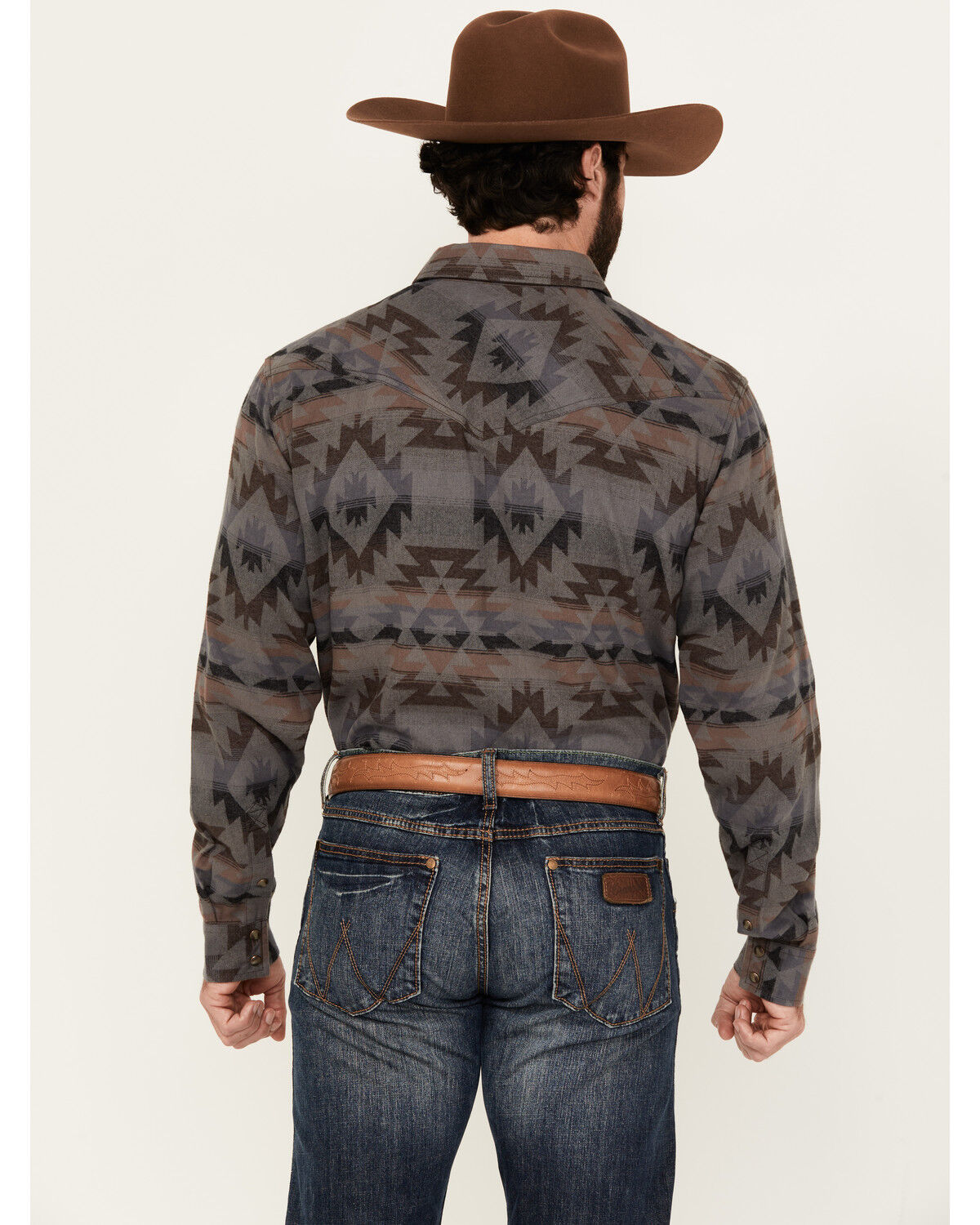 Cody James Men's Sebine Southwestern Print Long Sleeve Snap Flannel Shirt