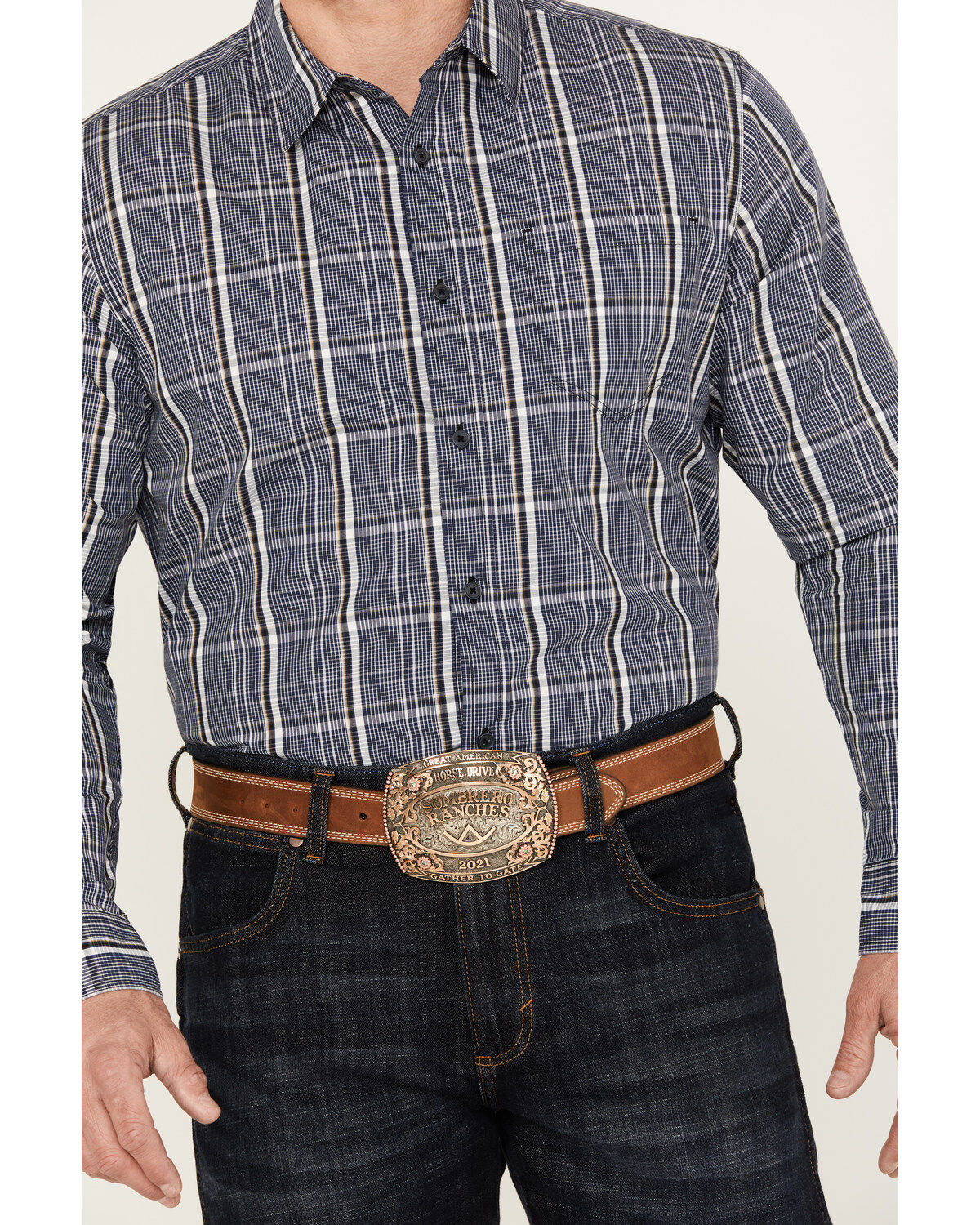 Gibson Trading Co Men's Night Watch Plaid Print Long Sleeve Button-Down Western Shirt