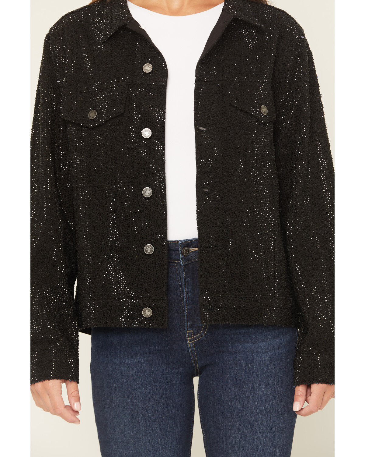 DanielXDiamond Women's Cash Embellished Denim Jacket